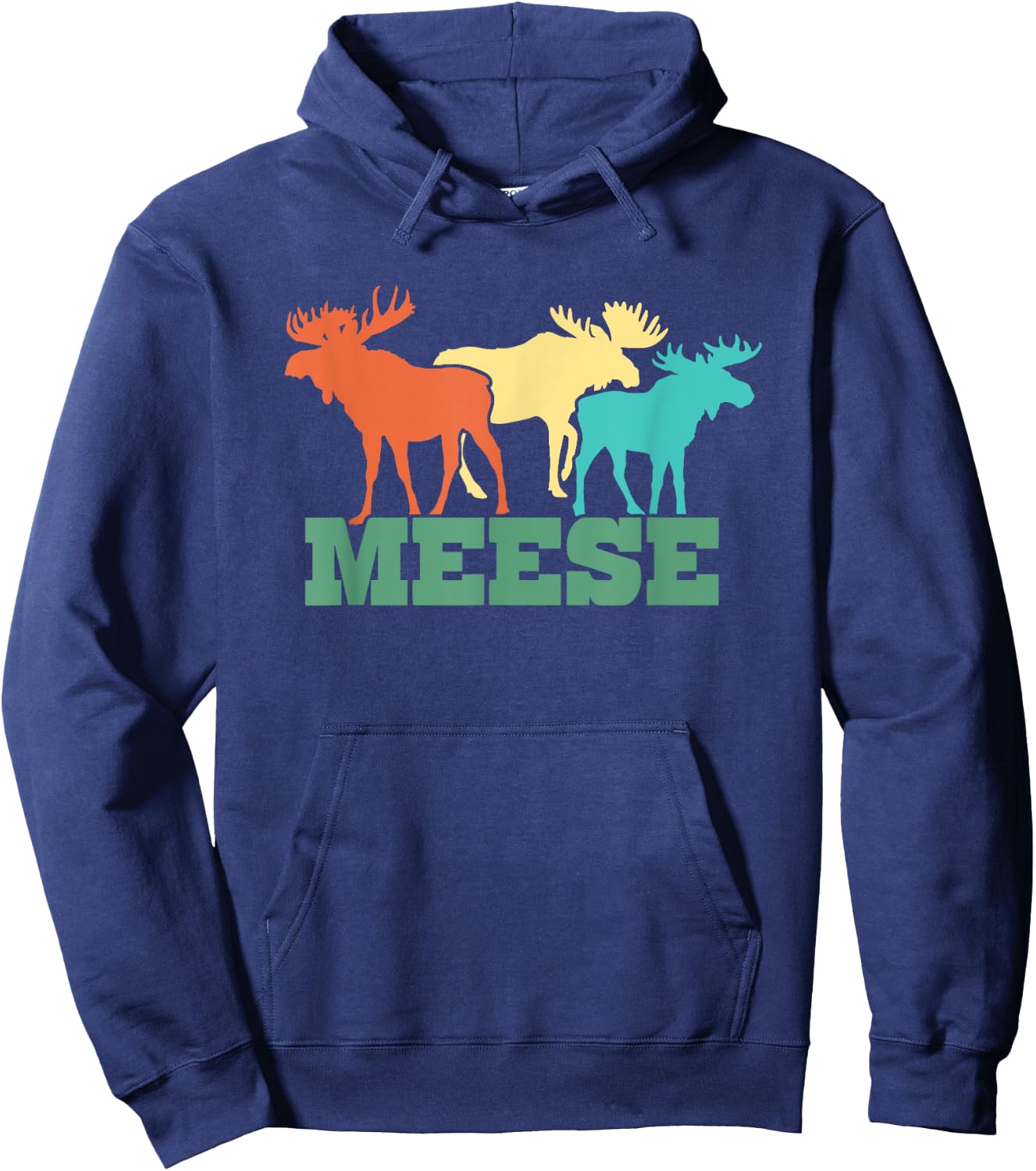 Meese - Funny Deer Hunting Moose Elk Hunter Fawn Fun Pun Hoodie - Hoodie | Navy