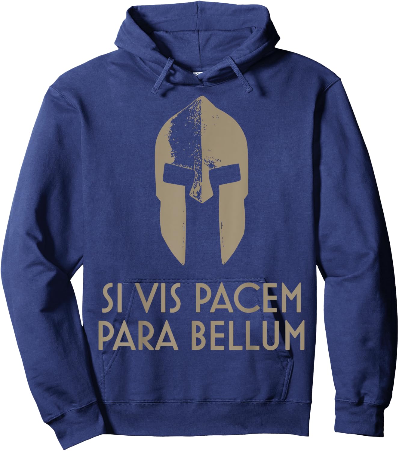 Spartan Helm latin motto Si Vis Pacem Para Bellum Hoodie - Hoodie | Navy