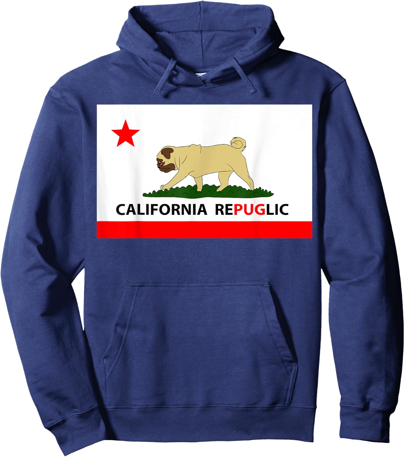 California Republic Pug Hoodie - Hoodie | Navy
