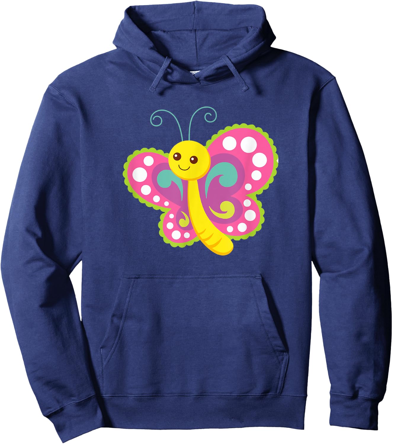 Colorful Animated Butterfly Hoodie - Hoodie | Navy