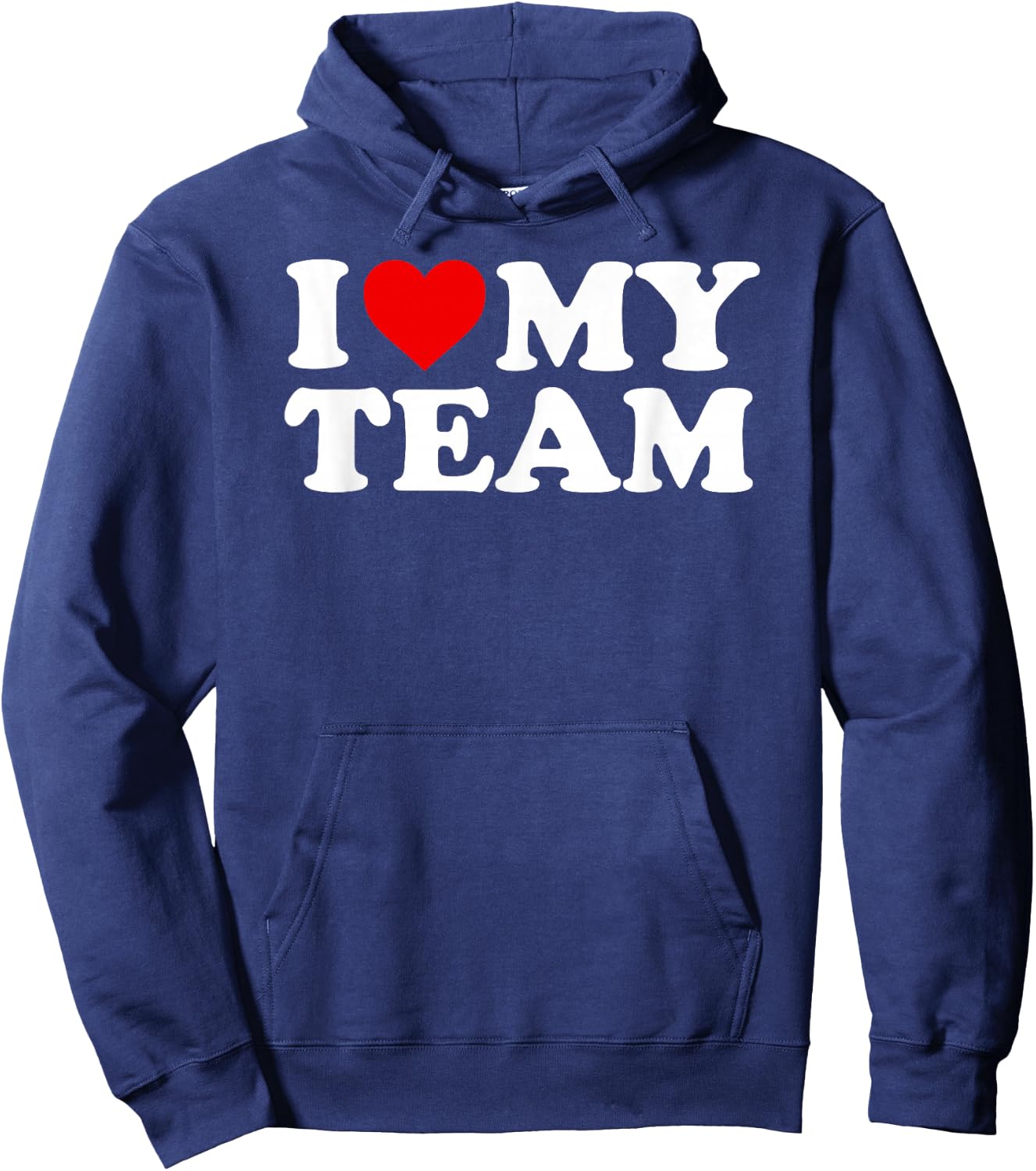 I Love My Team - Red Heart Hoodie - Hoodie | Navy