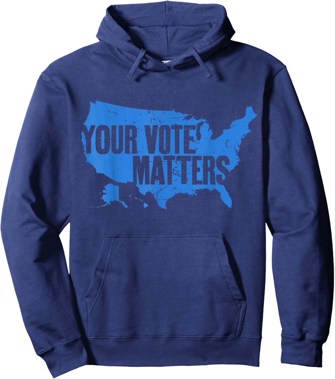 Your Vote Matters Blue Map Hoodie - Hoodie | Navy