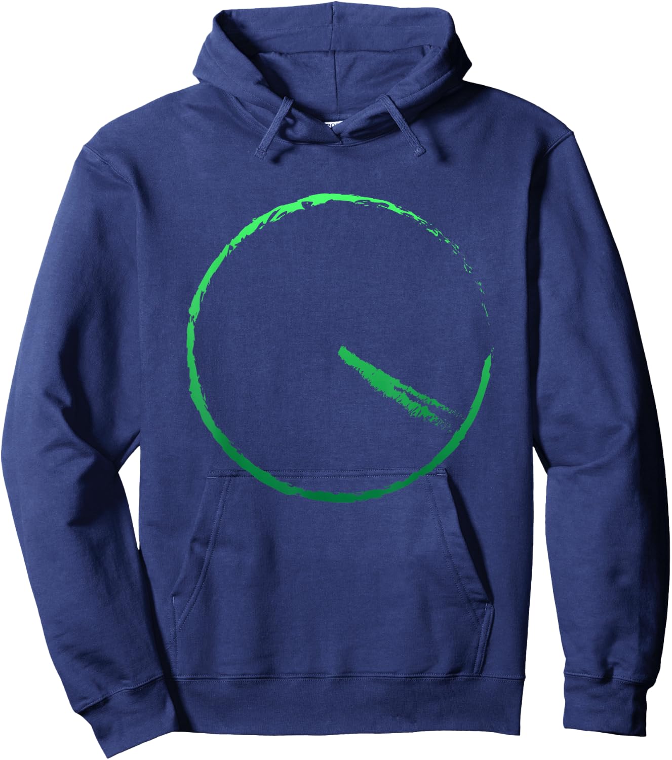 Subtle 420 Minimalistic Green Gradient Clock Print Hoodie - Hoodie | Navy