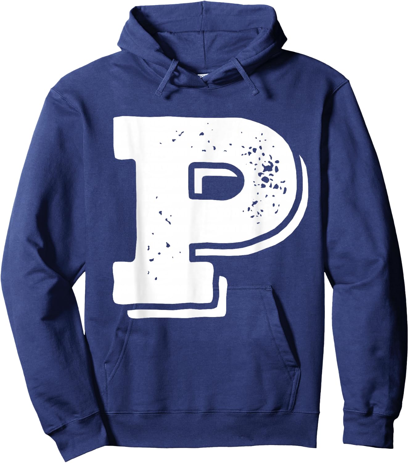 Letter P Capital Alphabet College Varsity Monogram Club Hoodie - Hoodie | Navy