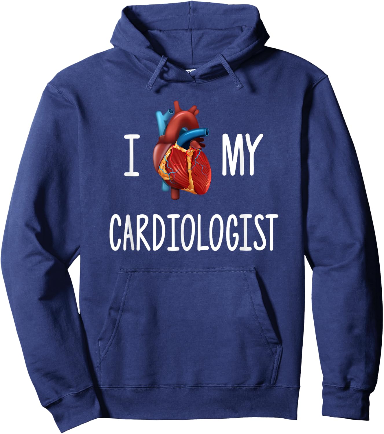 I Love (Heart) My Cardiologist Funny Visual Pun T Shirt Hoodie - Hoodie | Navy