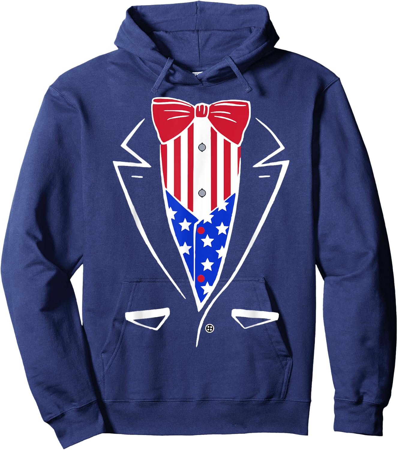 USA Pride American Flag Tuxedo Women Kids Men Hoodie - Hoodie | Navy