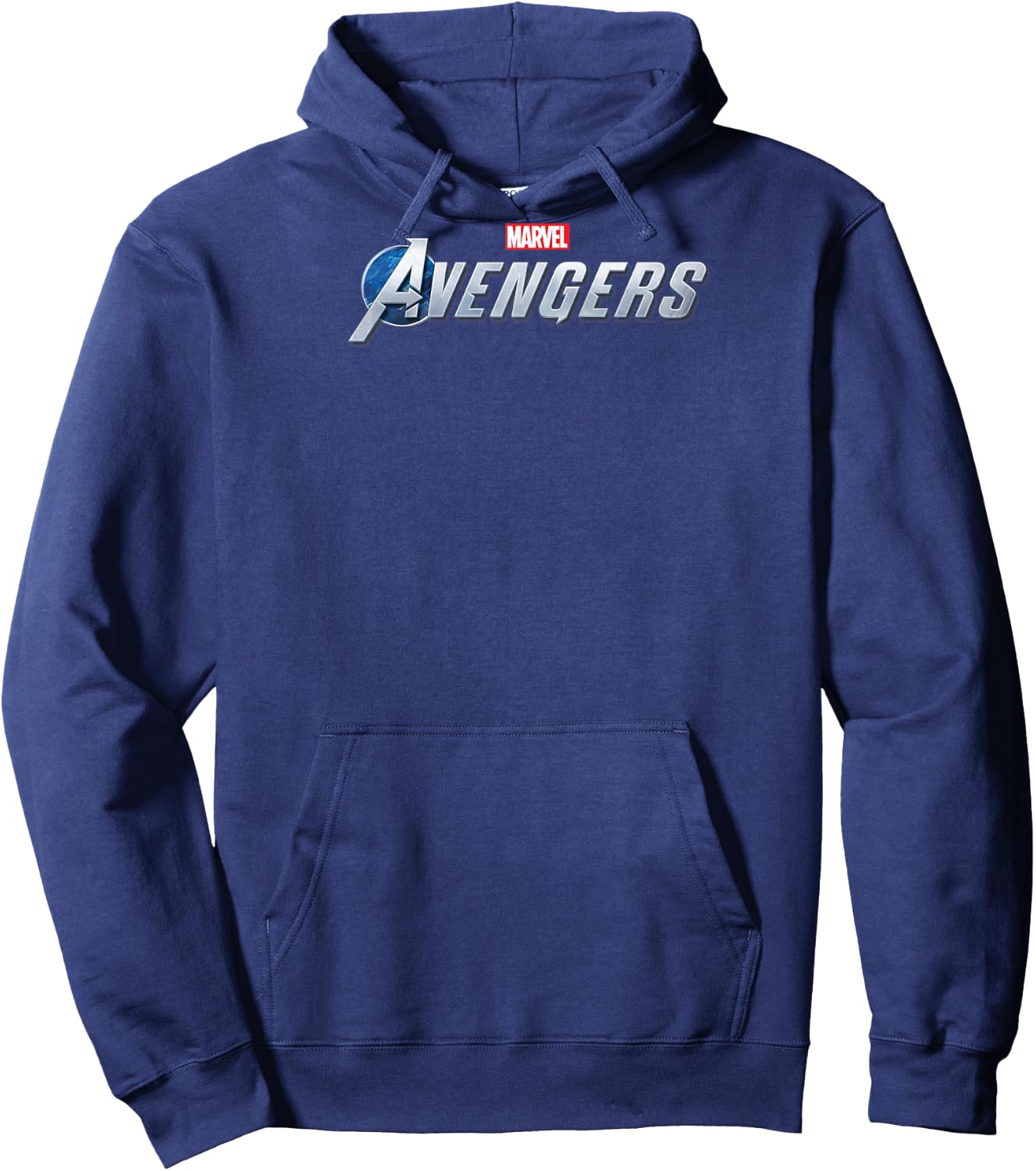 Marvel The Avengers Silver Logo Raglan Baseball Hoodie - Hoodie | Navy