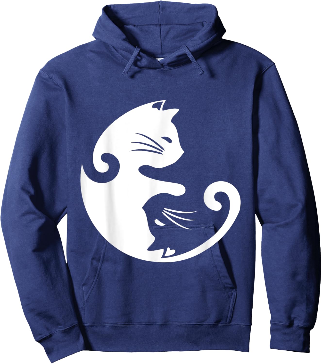 Cat Ying Yang Shirt Spirituality Meditation Yoga Gift Men Women Girls Kids Hoodie - Hoodie | Navy