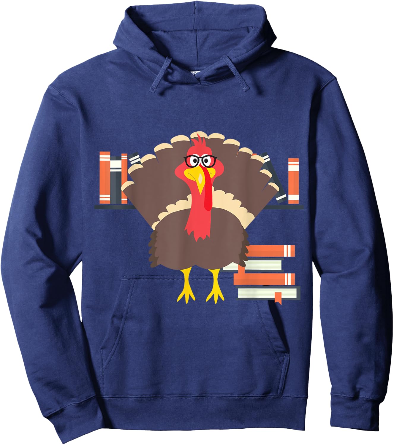 Librarian Turkey Thanksgiving Shirt For Librarian Hoodie - Hoodie | Navy