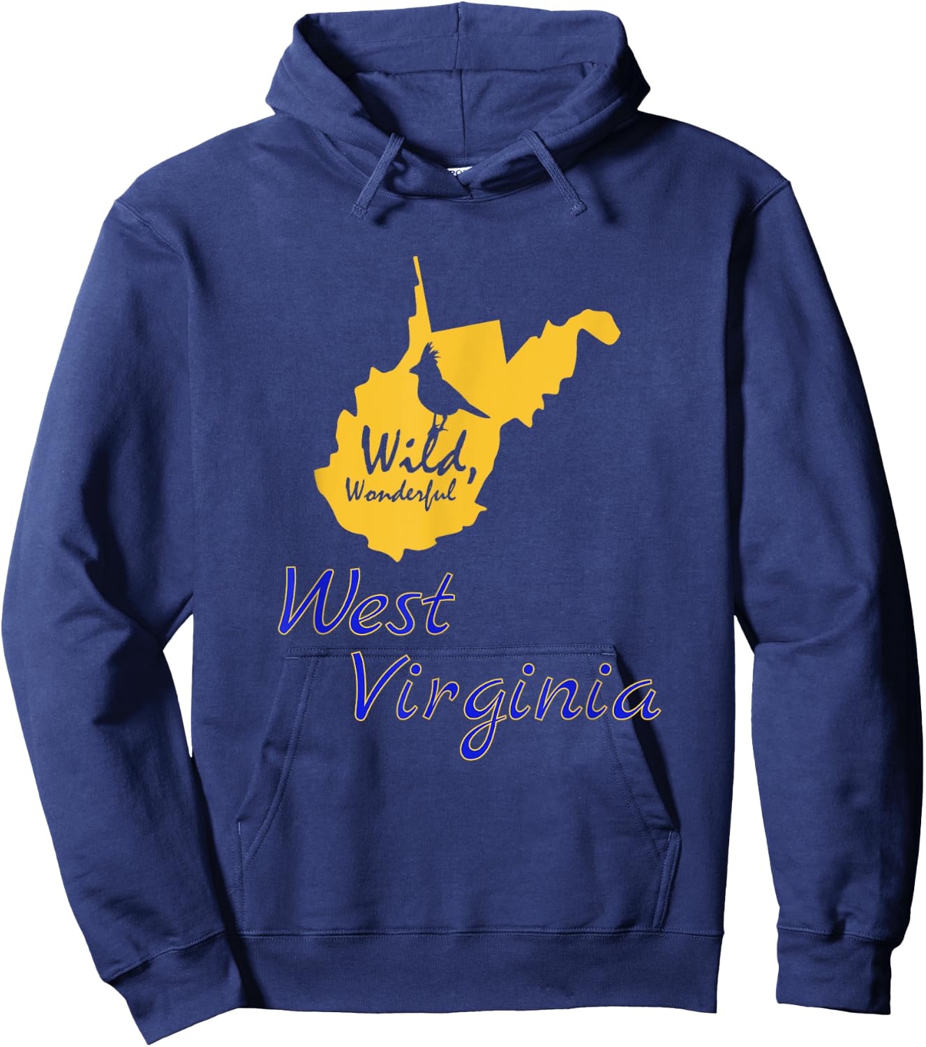 Wild Wonderful West Virginia WV State Bird Souvenir Gift Hoodie - Hoodie | Navy