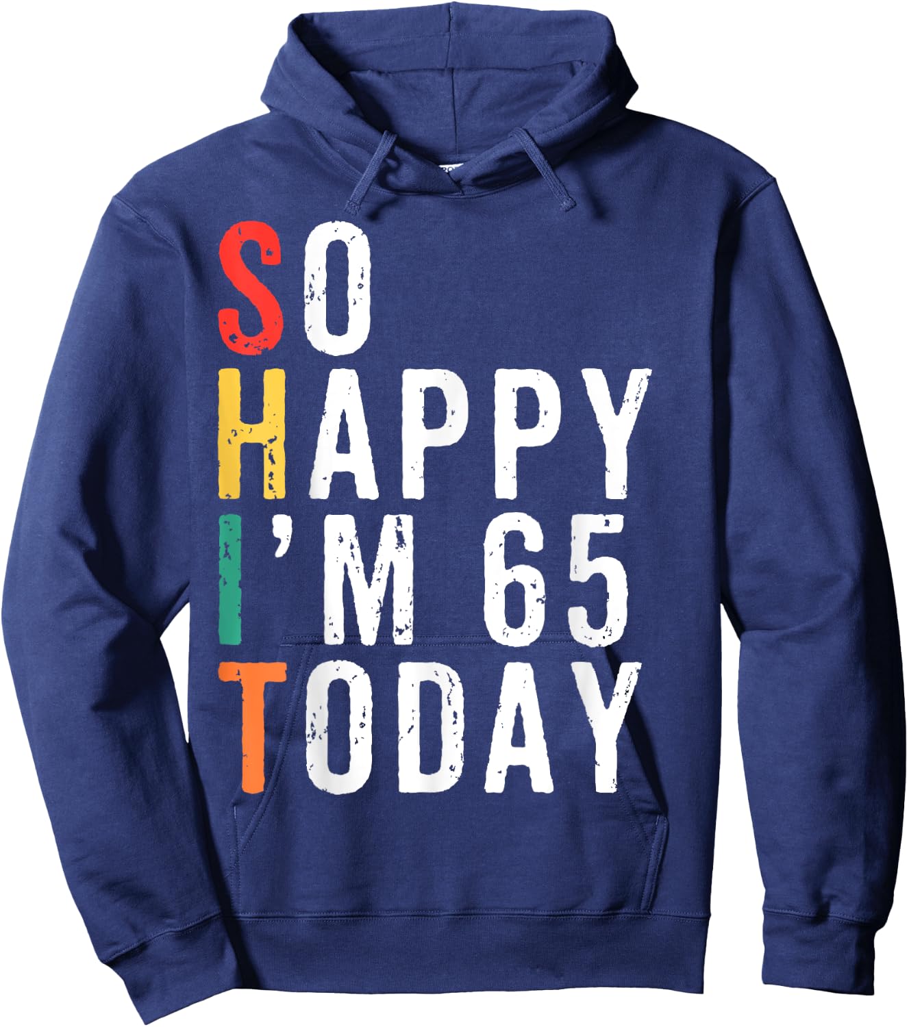 Funny 65th Birthday Gifts Gag 65 Year Old Vintage Hoodie - Hoodie | Navy