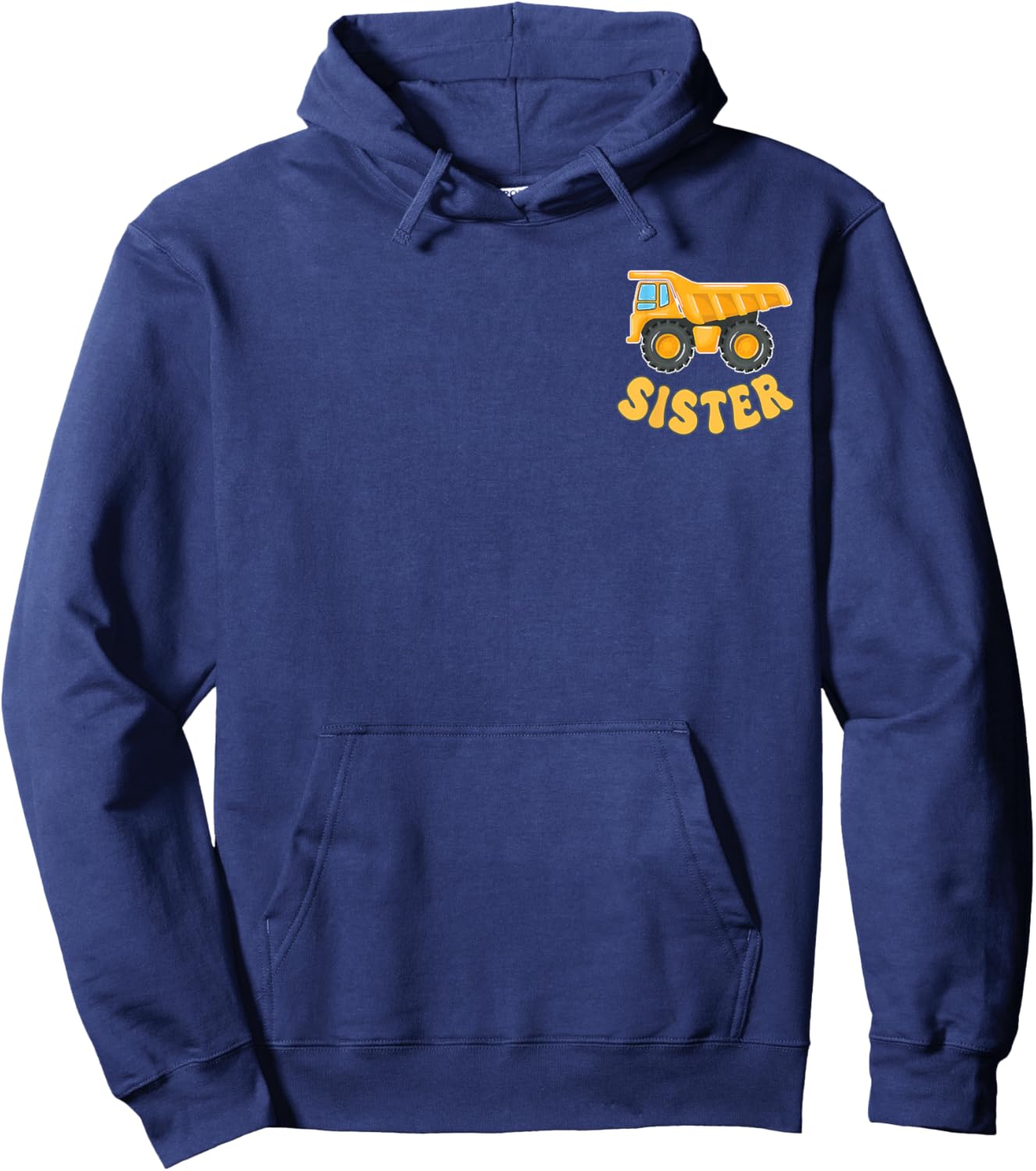 Sister Construction Excavator Kids Matching Family Party Hoodie - Hoodie | Navy