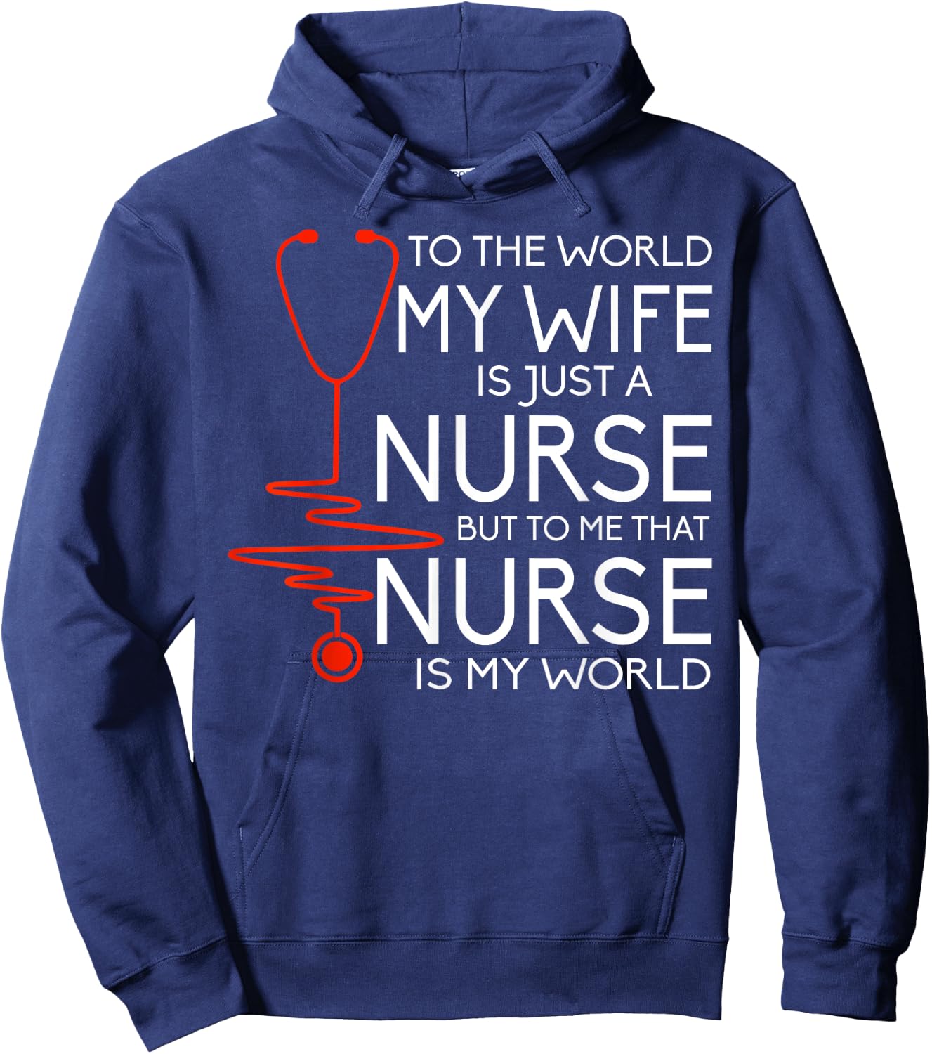 My Wife Is A Nurse T Shirt, Proud Nurse's Husband T Shirt Hoodie - Hoodie | Navy