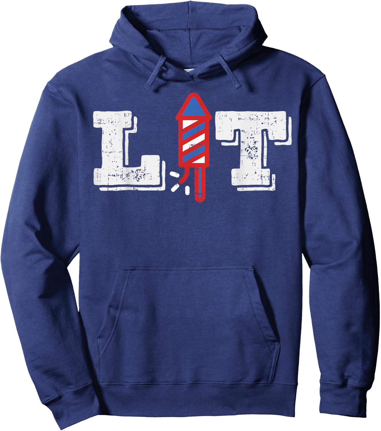 Lit Funny Fireworks 4th Of July Party US American Pride Gift Hoodie - Hoodie | Navy