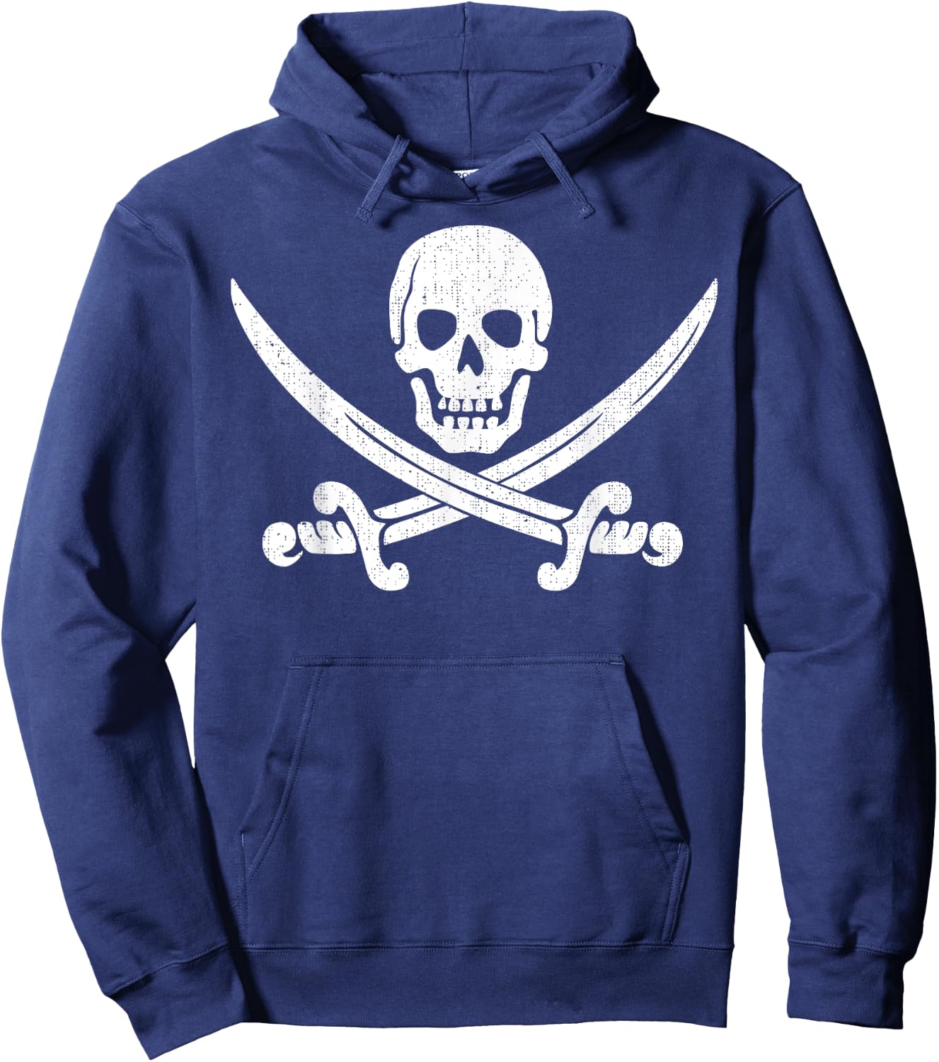 Skull Crossed Pirate Sword Hoodie - Hoodie | Navy