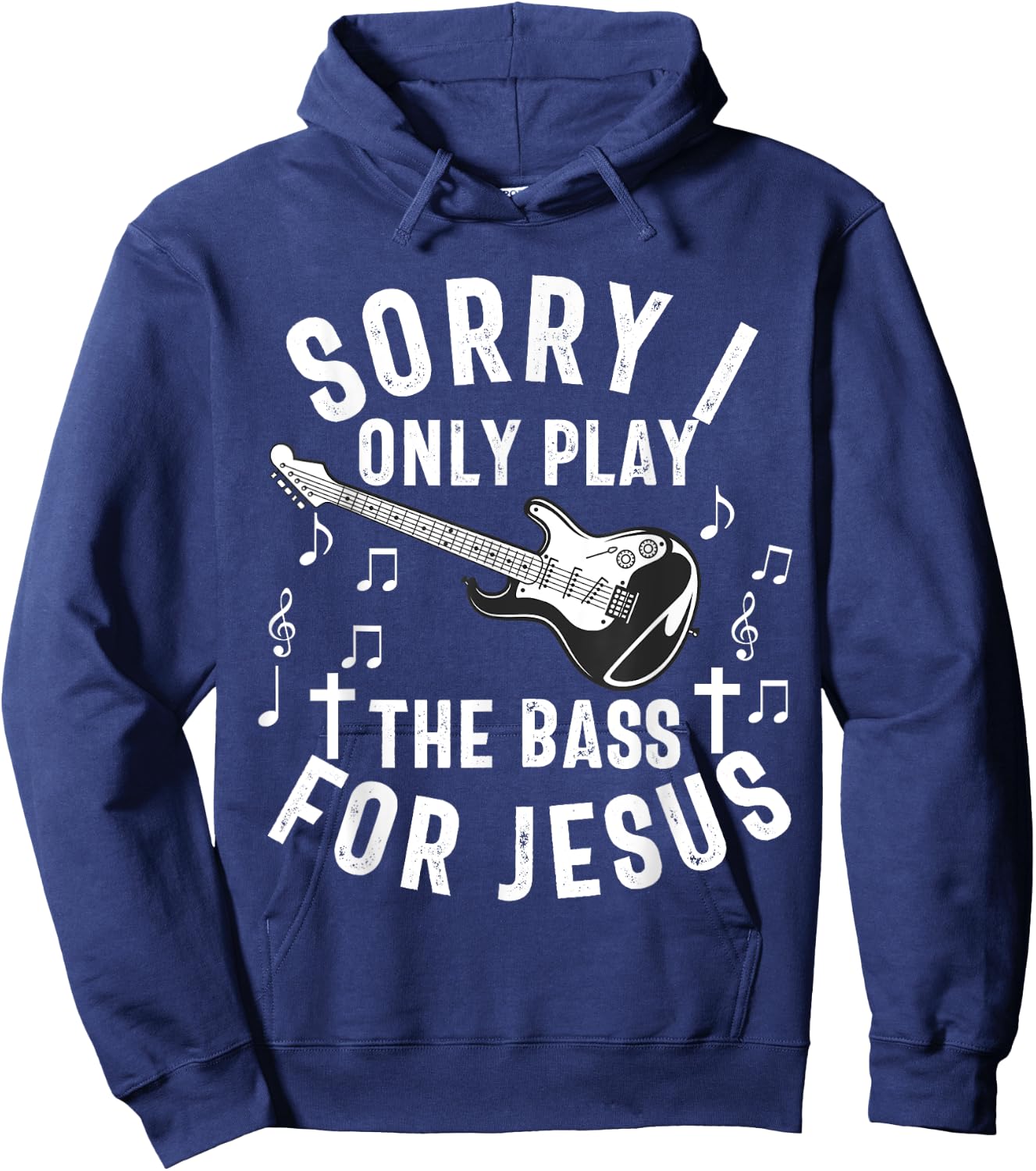 Christian Bass Guitar Player Worship Jesus Bassist Music Hoodie - Hoodie | Navy