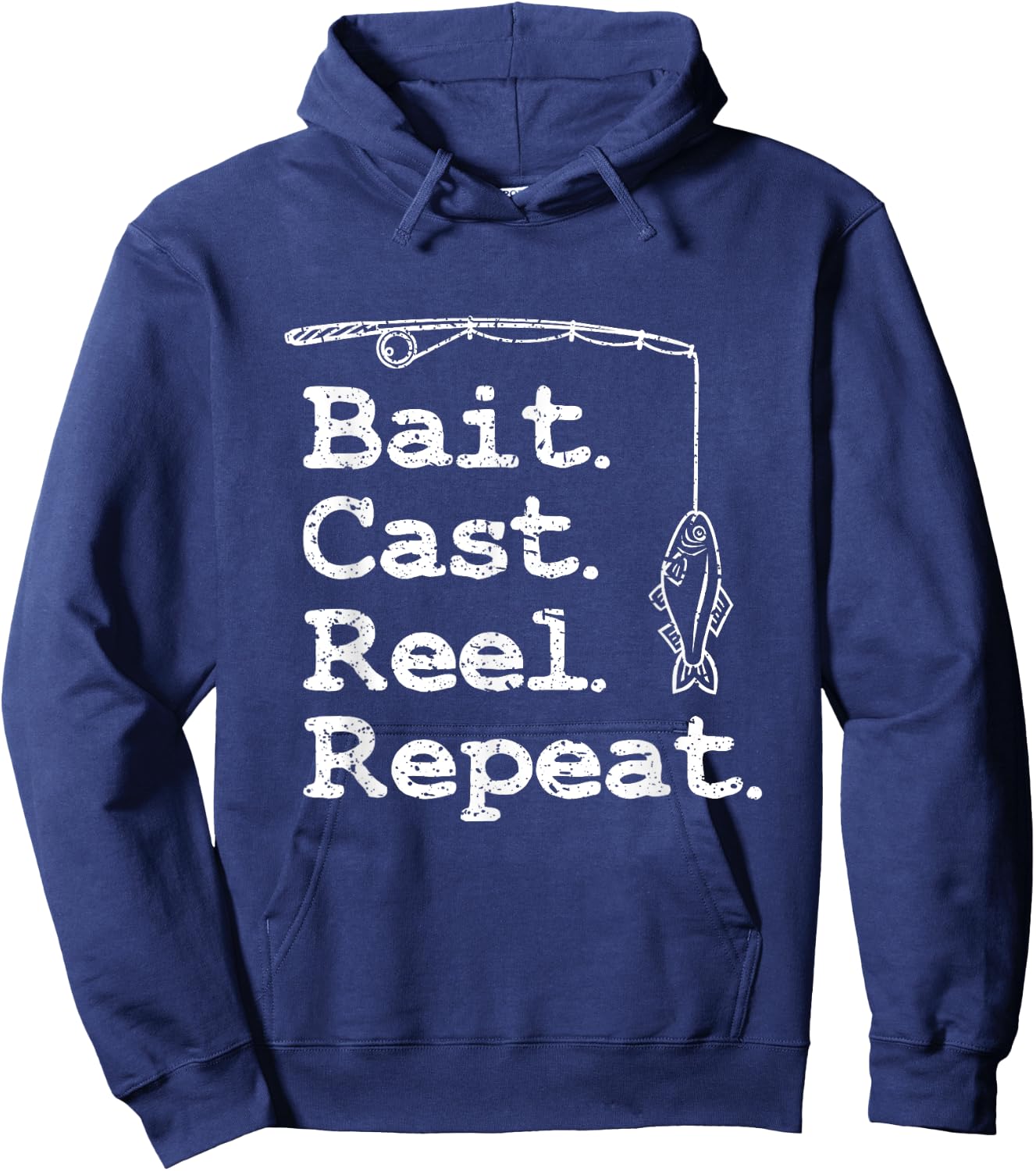Bait Cast Reel Repeat Fishing Hoodie - Hoodie | Navy
