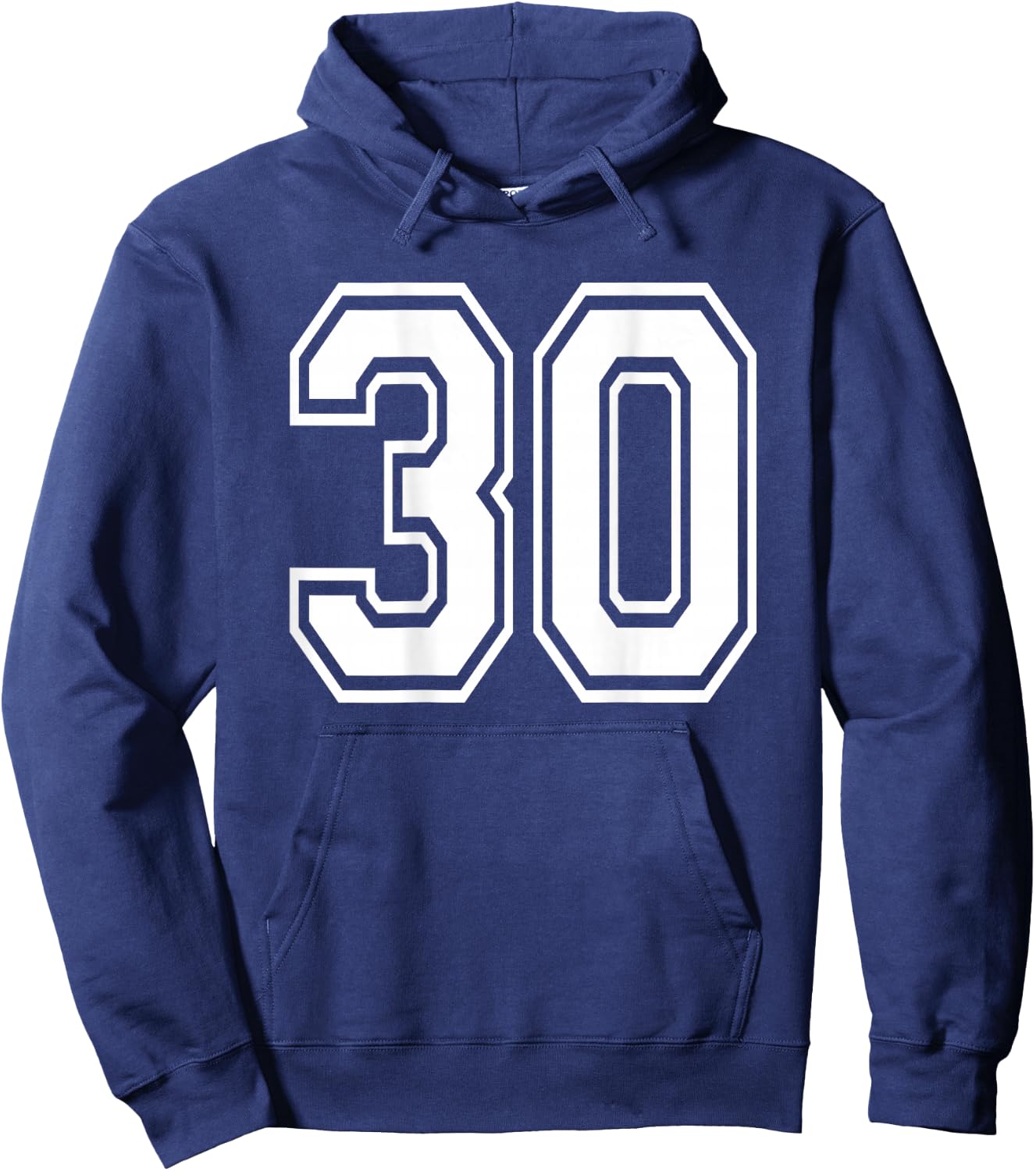 Number 30 Sports Player Number BACK Of Shirt Only Hoodie - Hoodie | Navy