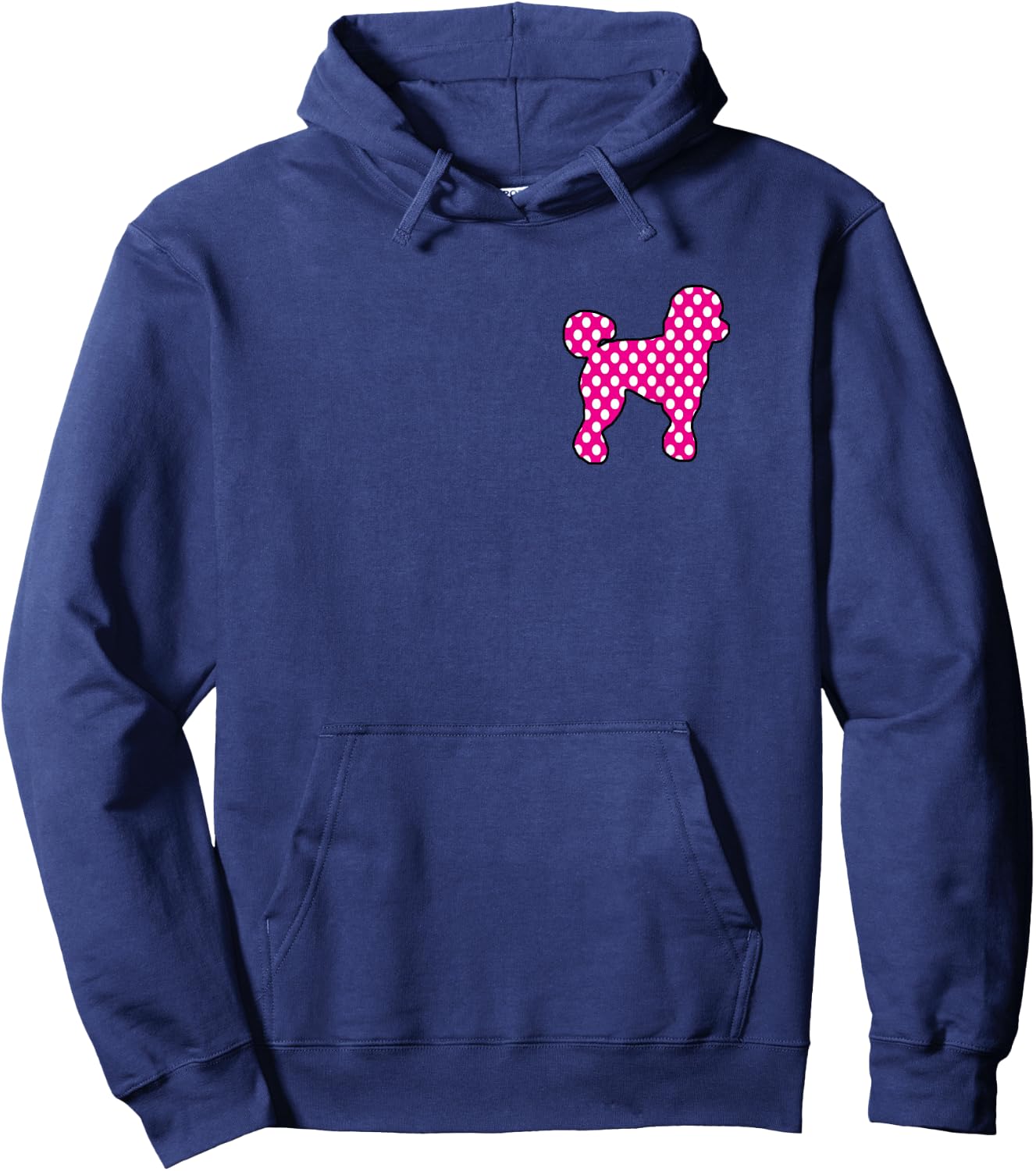Pink And White Polka Dot Poodle 50s Sock Hop Dance Retro Hoodie - Hoodie | Navy