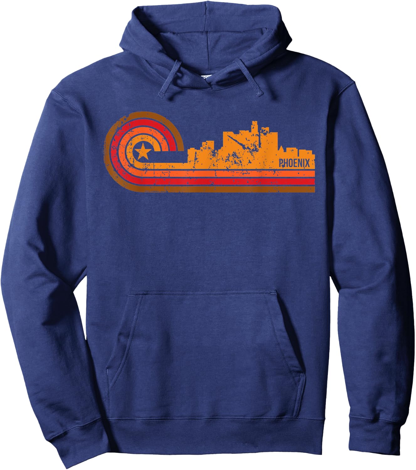 Retro Phoenix - Phoenix AZ Skyline Shirt Hoodie - Hoodie | Navy