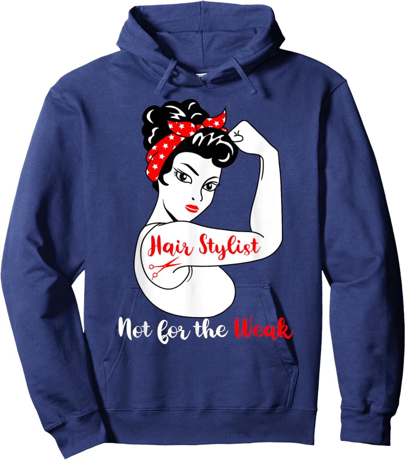 Hair Stylist Strong Funny Hairdresser Hoodie - Hoodie | Navy
