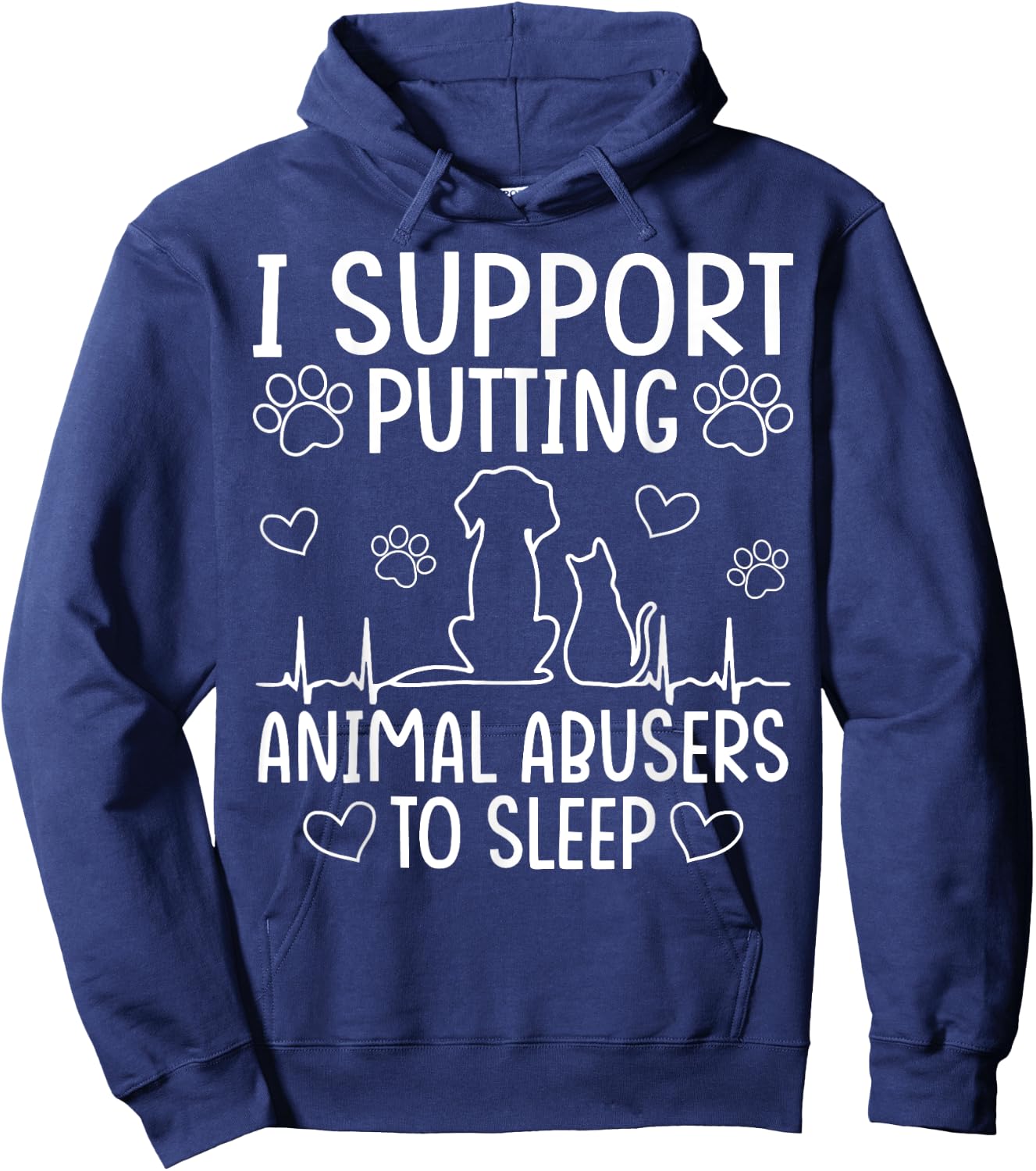 I Support Putting Animal Abusers To Sleep - Dog Cat lover Women Hoodie - Hoodie | Navy