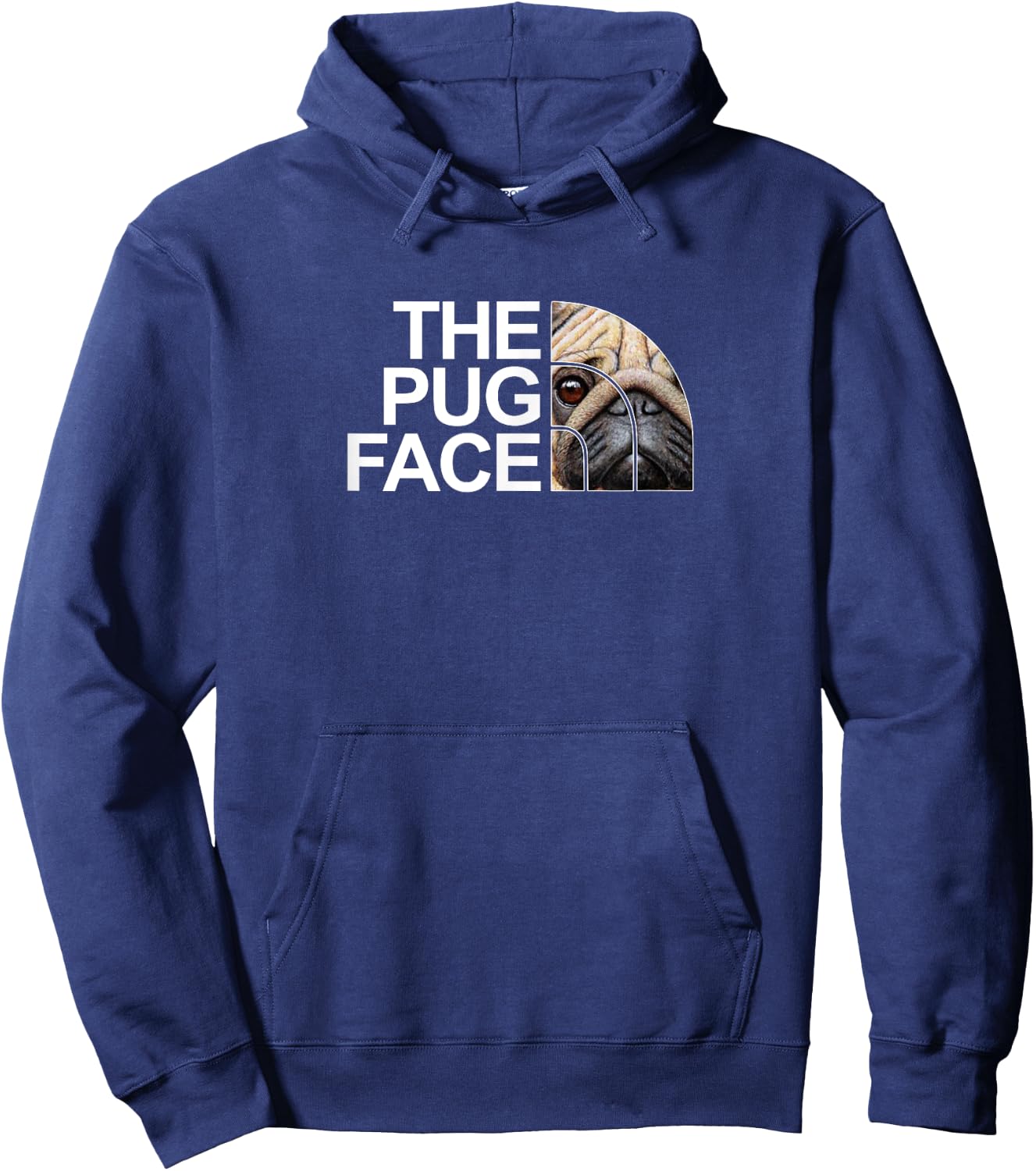 The Pug Face Dog Funny Pug Men Women Girls Kids Hoodie - Hoodie | Navy