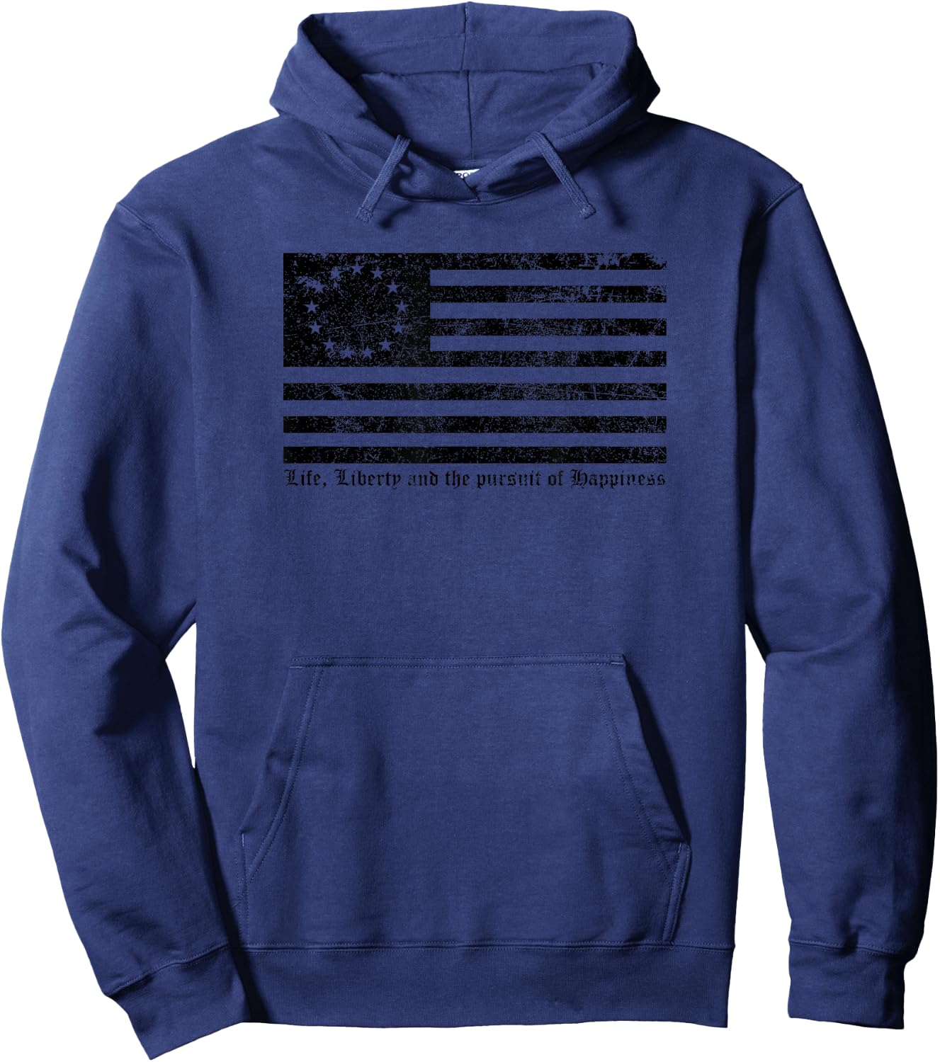 Betsy Ross Flag - Life Liberty and the pursuit of Happiness Hoodie - Hoodie | Navy
