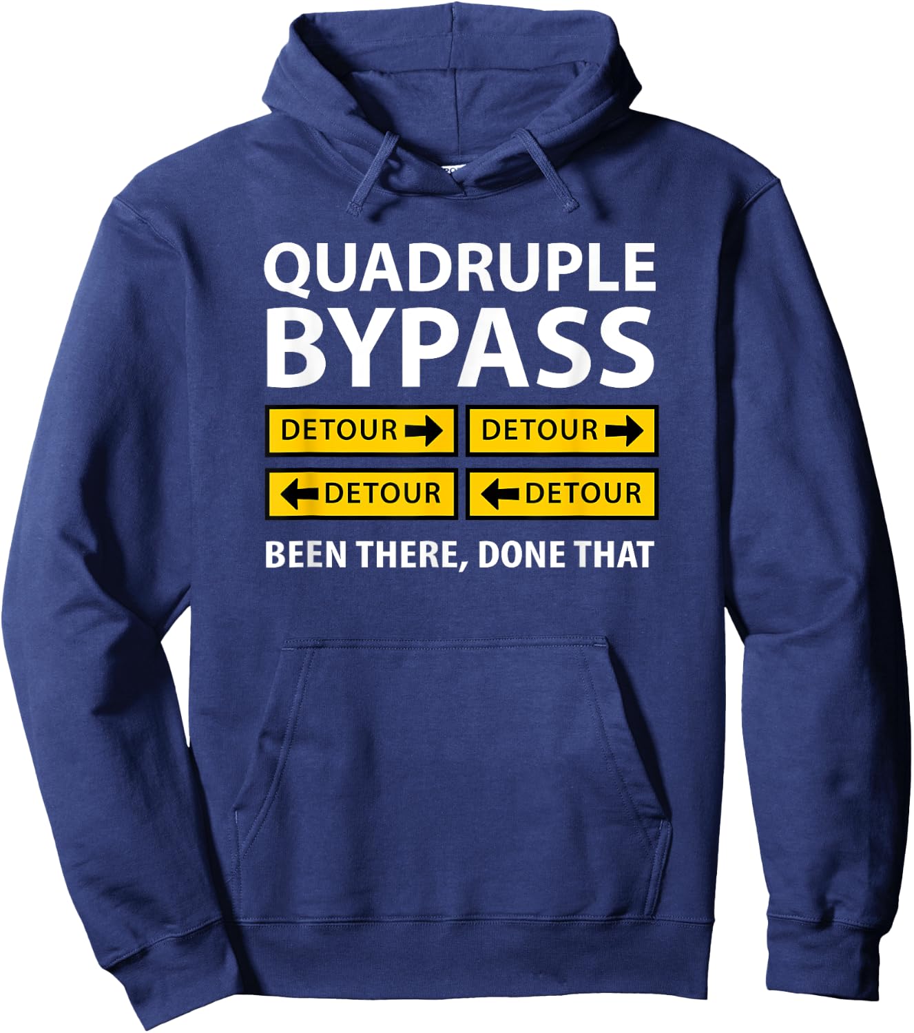 Quadruple Bypass Funny Hoodie - Hoodie | Navy