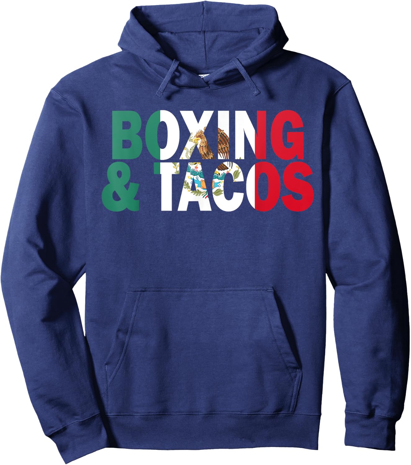 Boxing and Tacos Funny Mexico Hoodie - Hoodie | Navy