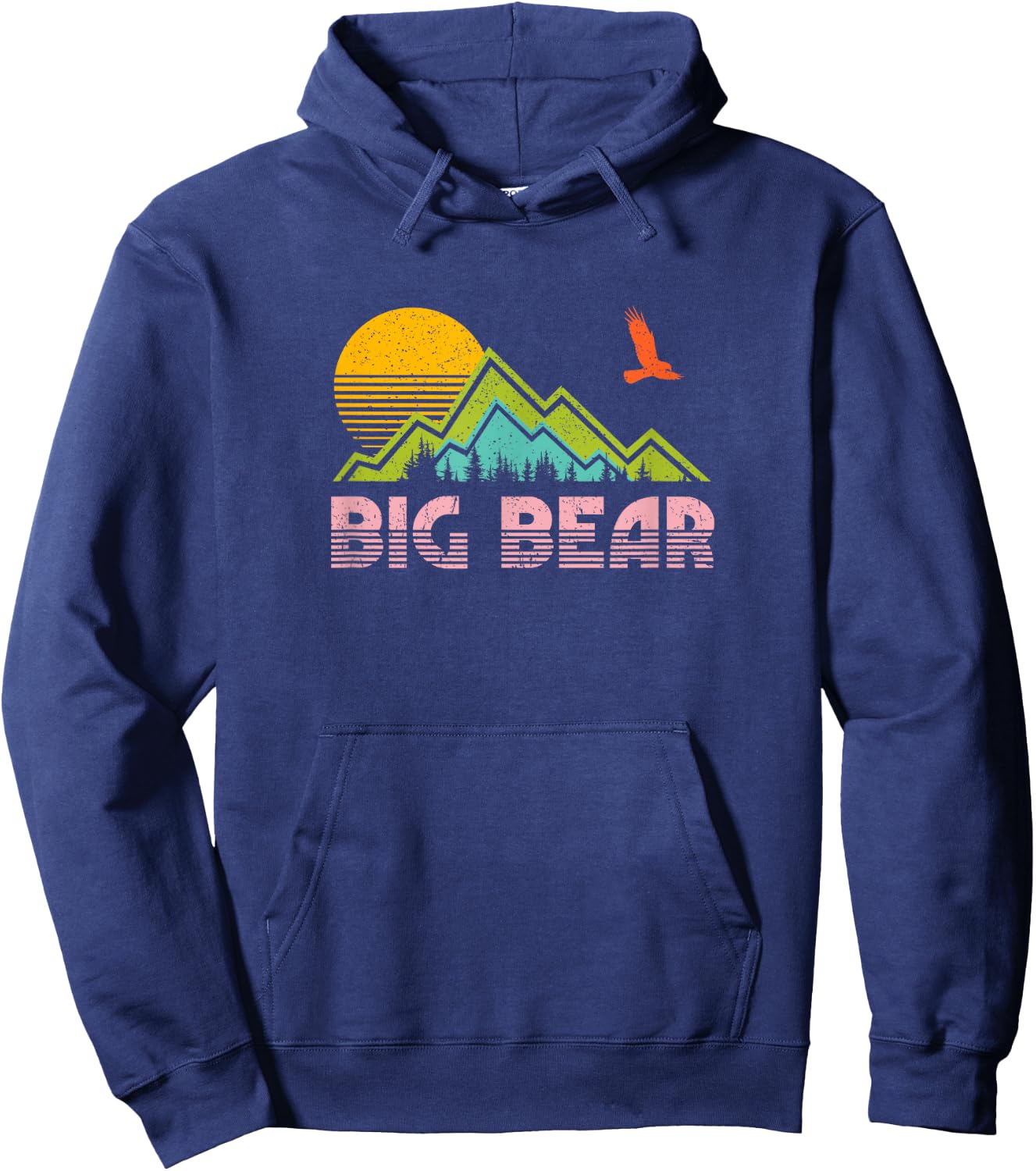 Big Bear Lake California Retro Vintage Hoodie - Hoodie | Navy