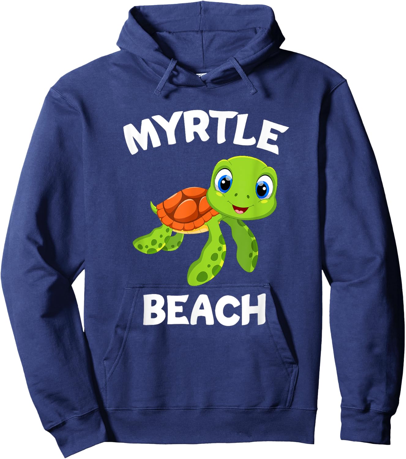 Awesome Myrtle Beach Design Featuring A Cute Sea Turtle Women Kids Hoodie - Hoodie | Navy
