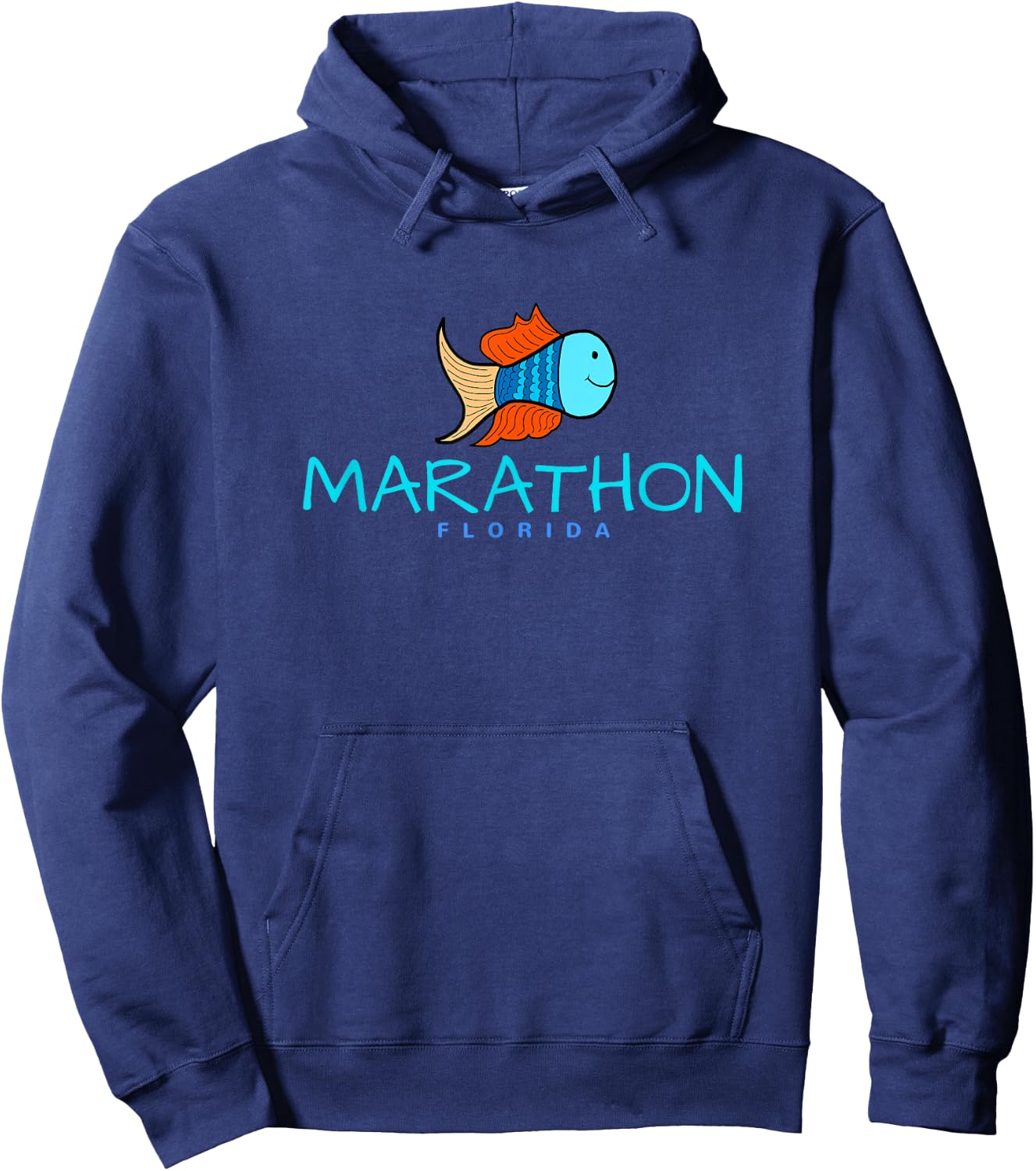 Marathon Florida , Fun Fish Novelty Hoodie - Hoodie | Navy