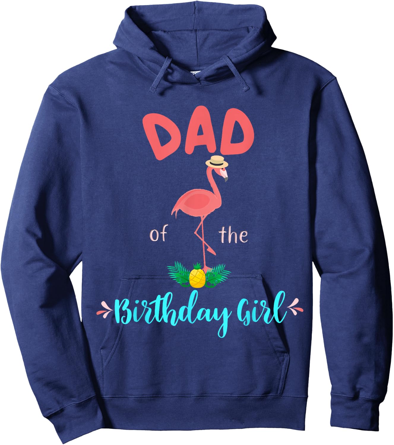 Flamingo Birthday Matching Shirt Mom Dad Group Outfit Hoodie - Hoodie | Navy