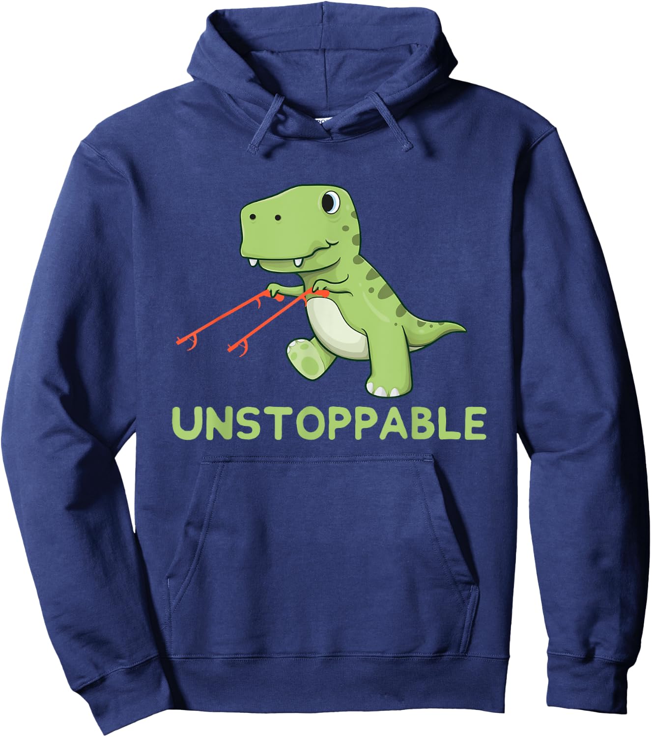 Unstoppable T-Rex With Long Arms Pun Hoodie - Hoodie | Navy