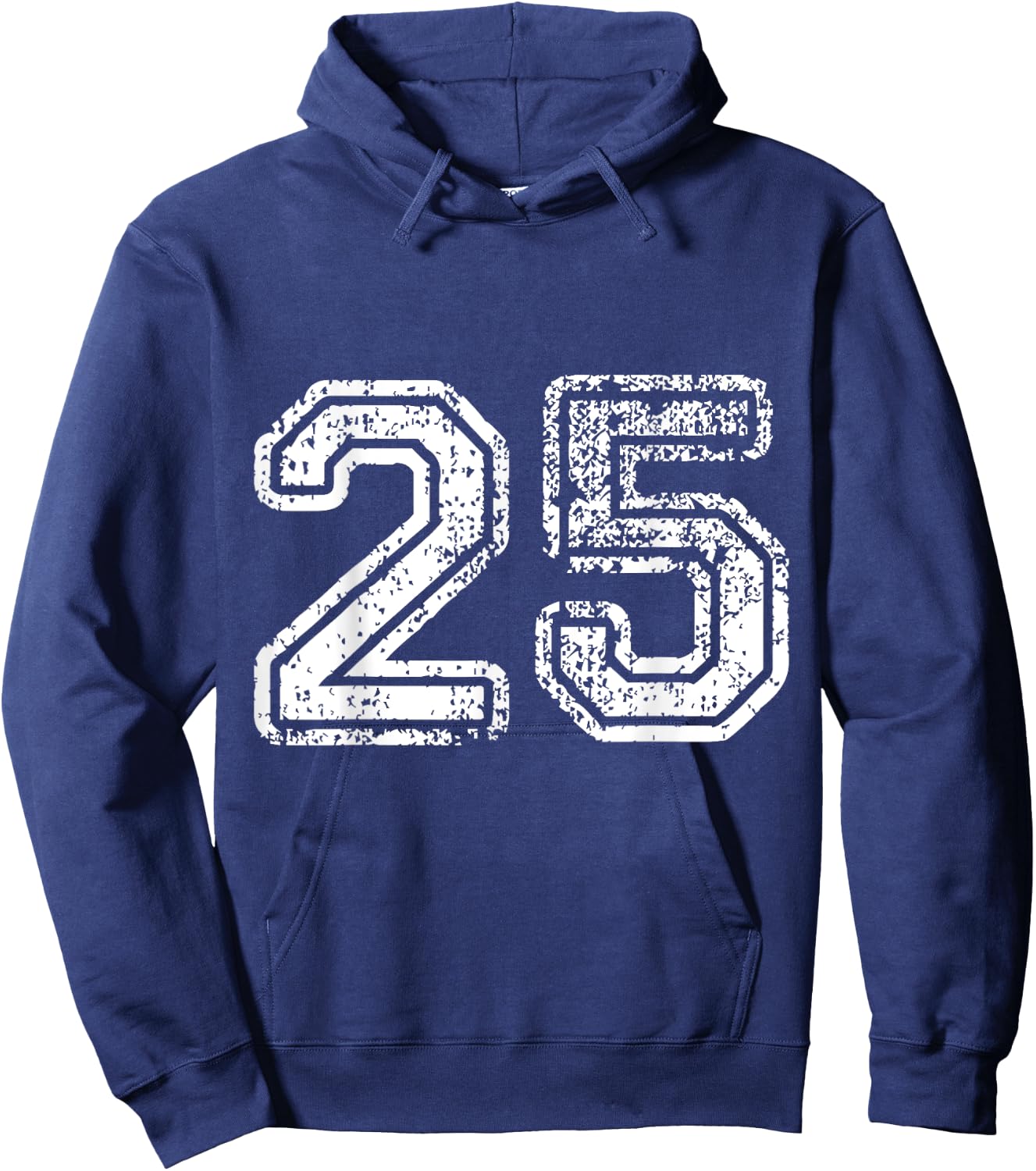 Distressed Number 25 Jersey Hoodie - Hoodie | Navy