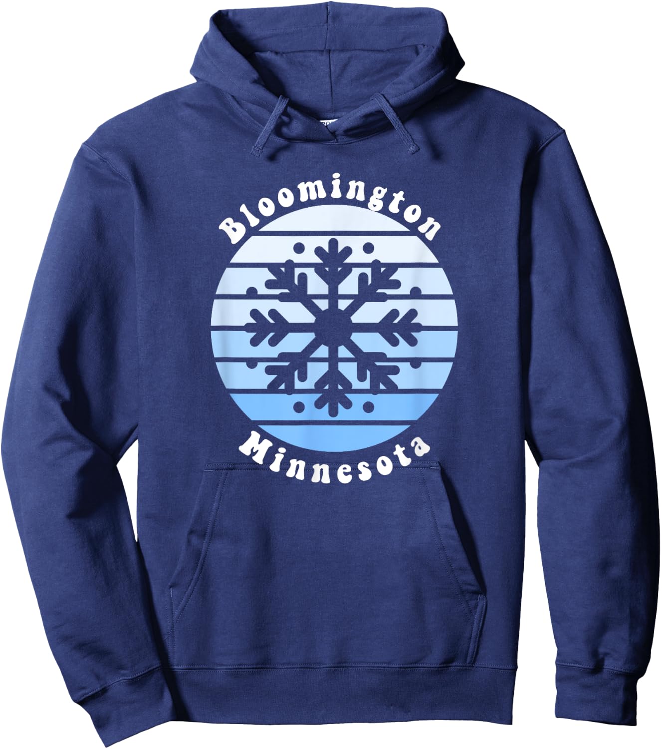 Bloomington Minnesota MN Winter Snowflake Christmas Hoodie - Hoodie | Navy