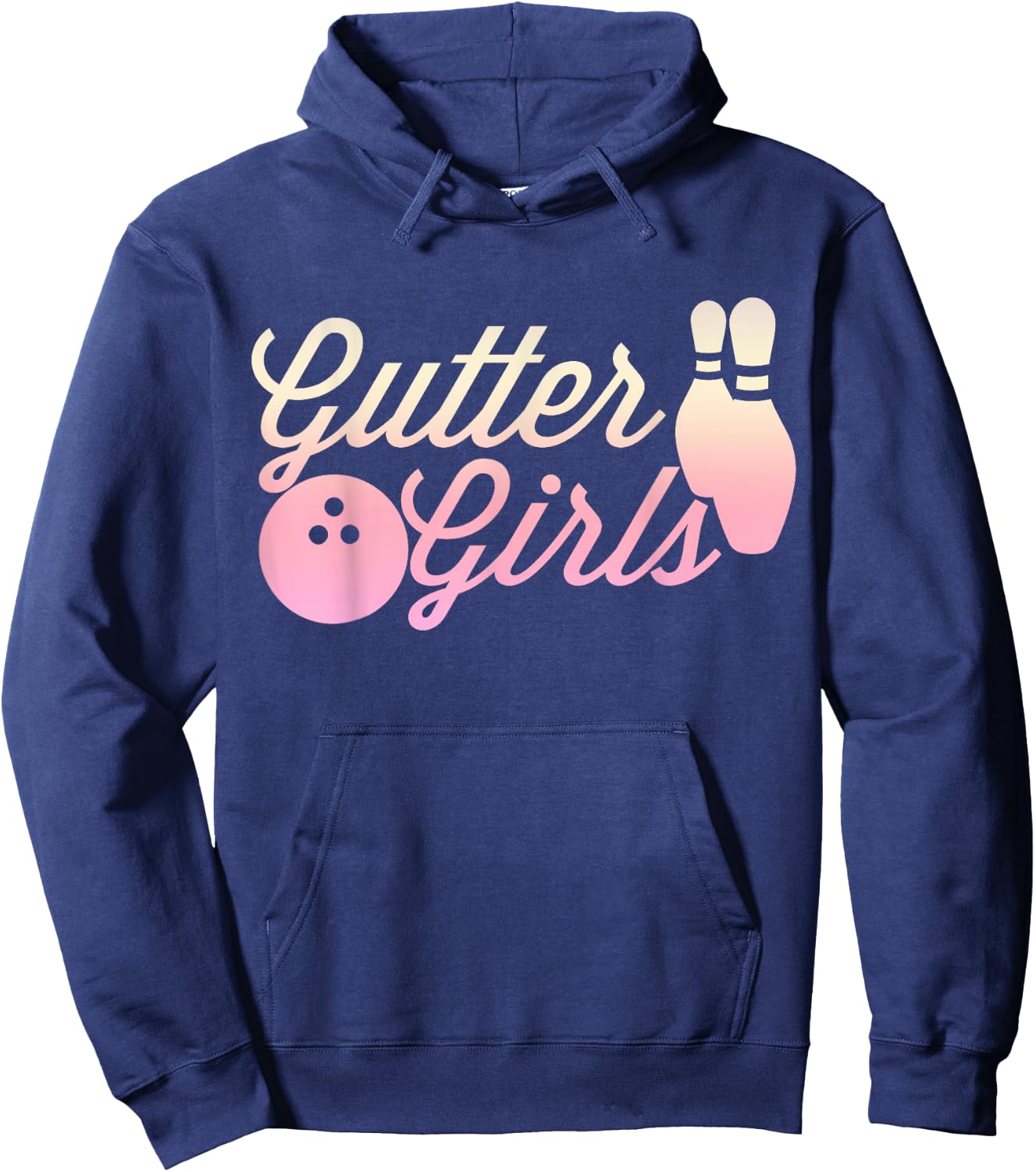 Gutter Girls Funny Vintage design For Bowlers Hoodie - Hoodie | Navy