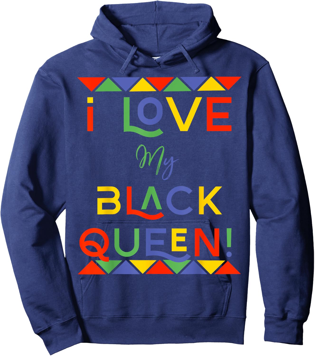 I Love My Black Queen Boyfriend African American Couples Hoodie - Hoodie | Navy