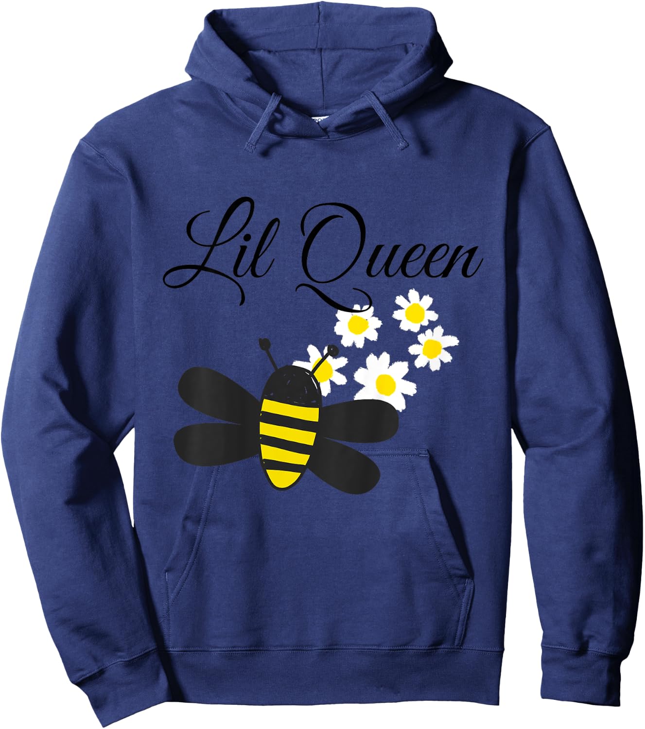 Youth Lil Queen Bee Girls Kids Funny Shirts Hoodie - Hoodie | Navy