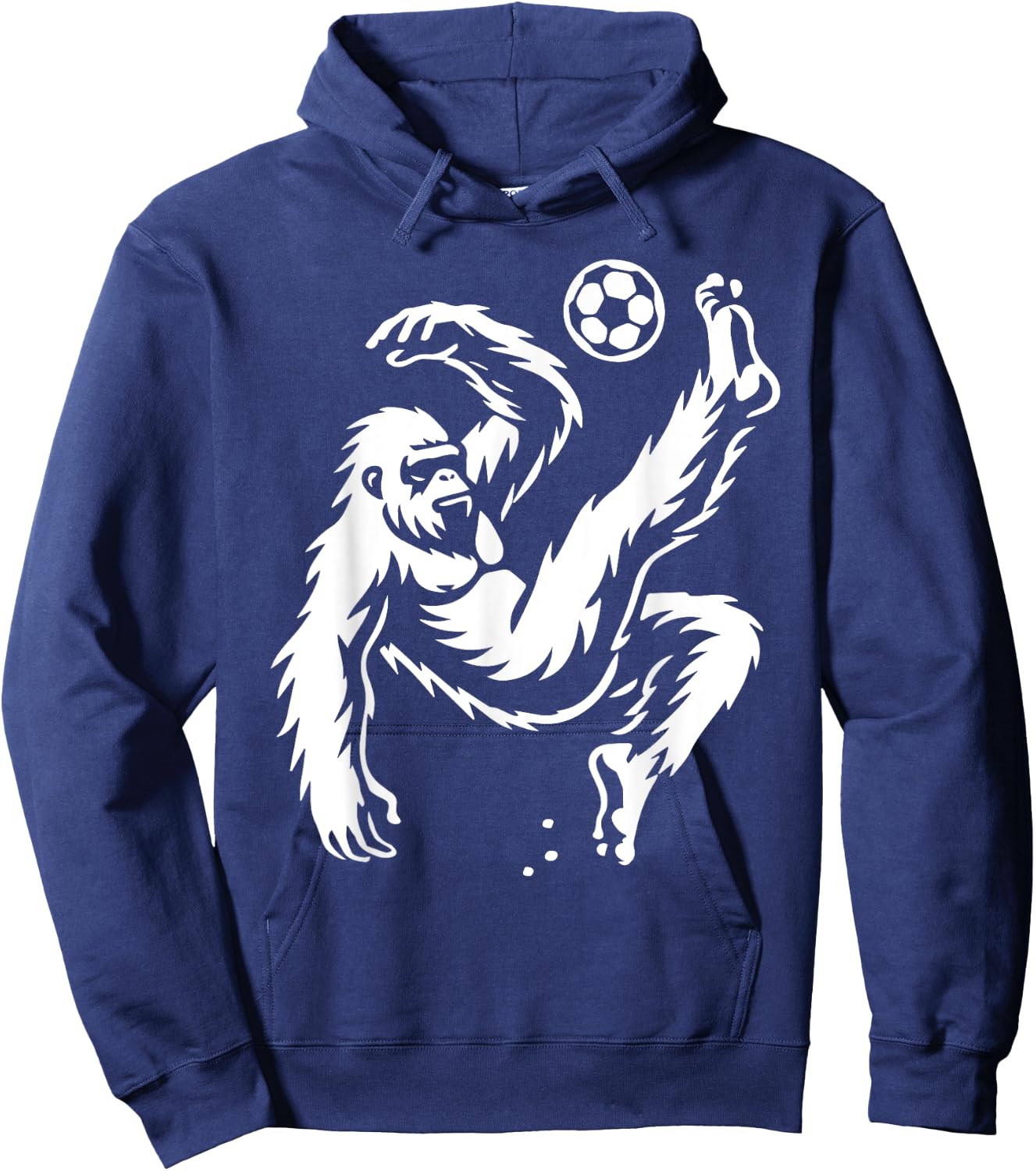 Funny Bigfoot Playing Soccer, Sasquatch Bicycle Kick Soccer Hoodie - Hoodie | Navy