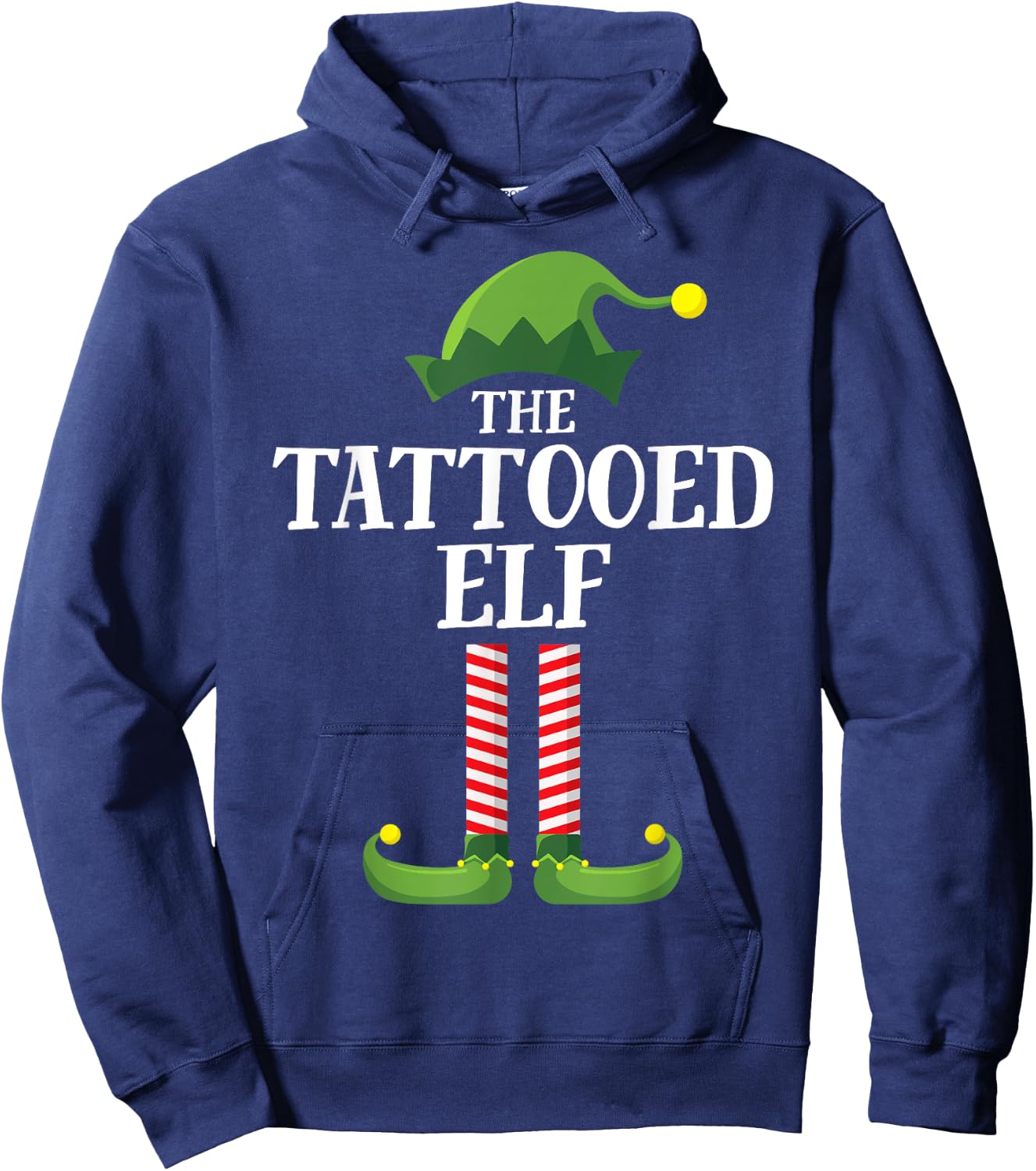 Tattooed Elf Matching Family Group Christmas Party Pyjamas Hoodie - Hoodie | Navy