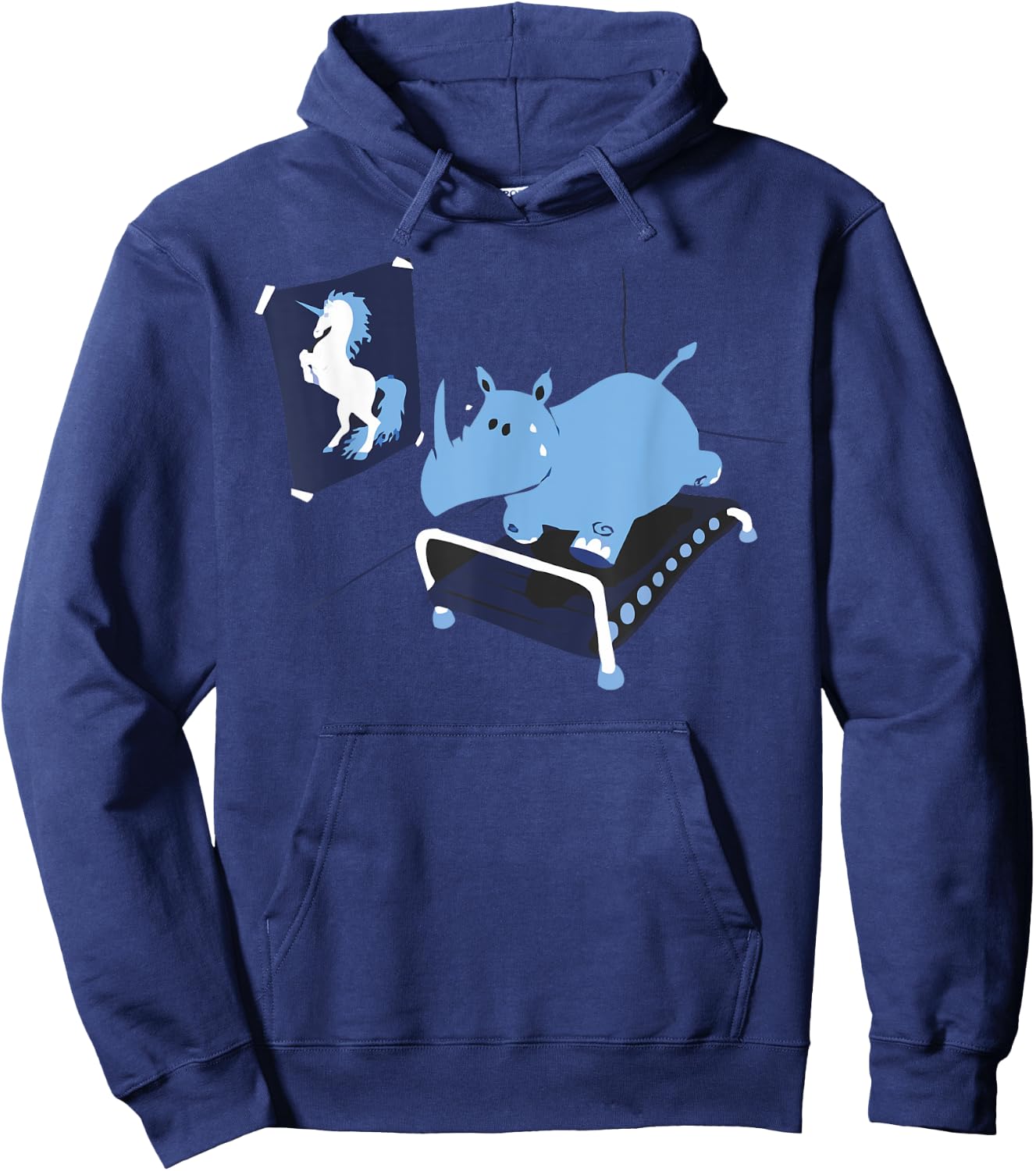 Rhino = Fat Unicorn - Popular Adult Humor Hoodie - Hoodie | Navy