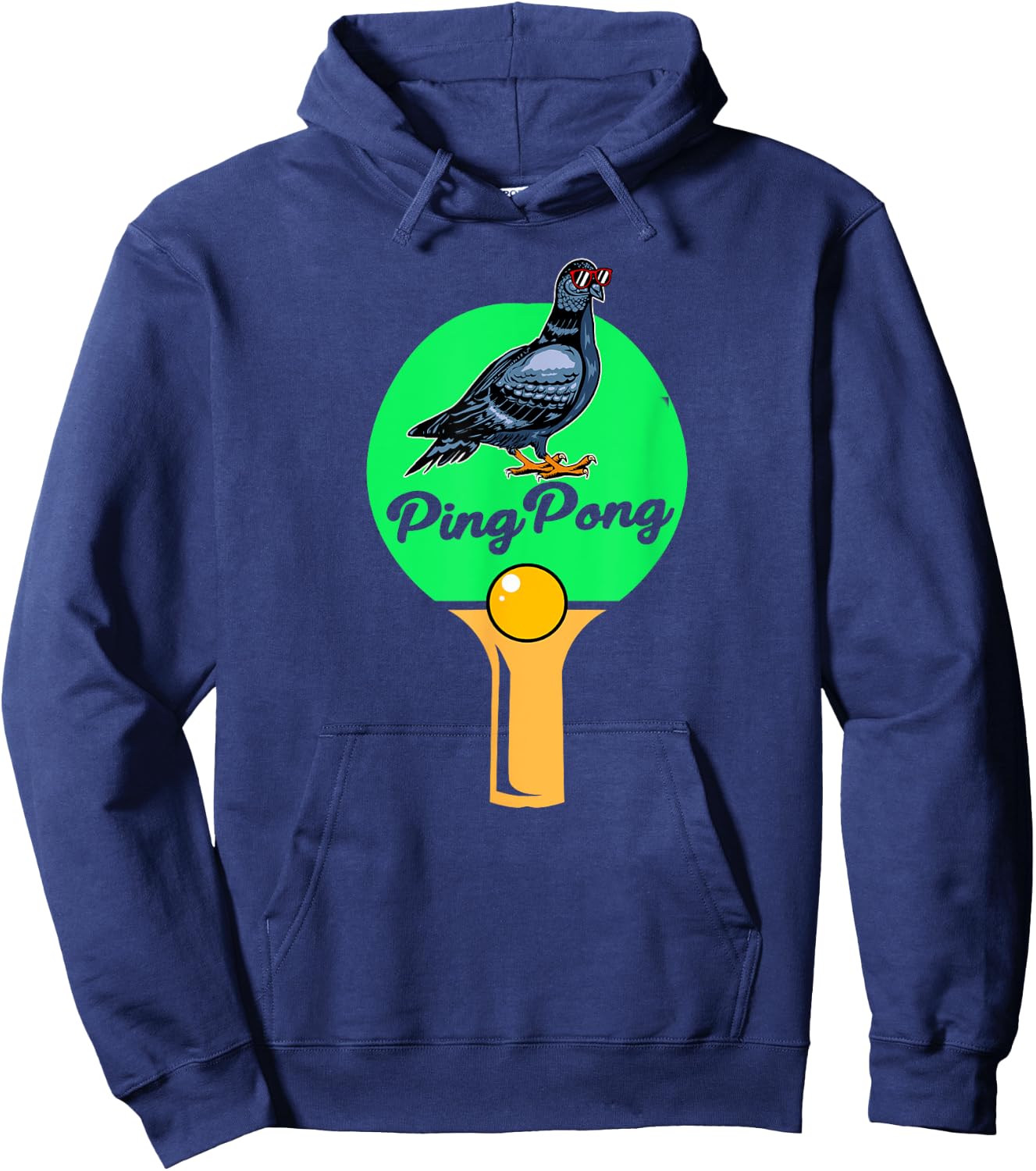 Pigeon Gifts For Pigeon Racing Men Women Kids Pigeon Ping Pong Black -Adults Small Classic Fit Short Sleeve Cotton 60% Polyester 40% Hoodie - Hoodie | Navy