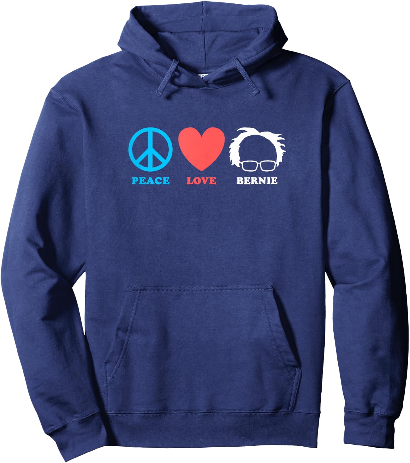 Peace Love Bernie Sanders 2020 Hoodie - Hoodie | Navy