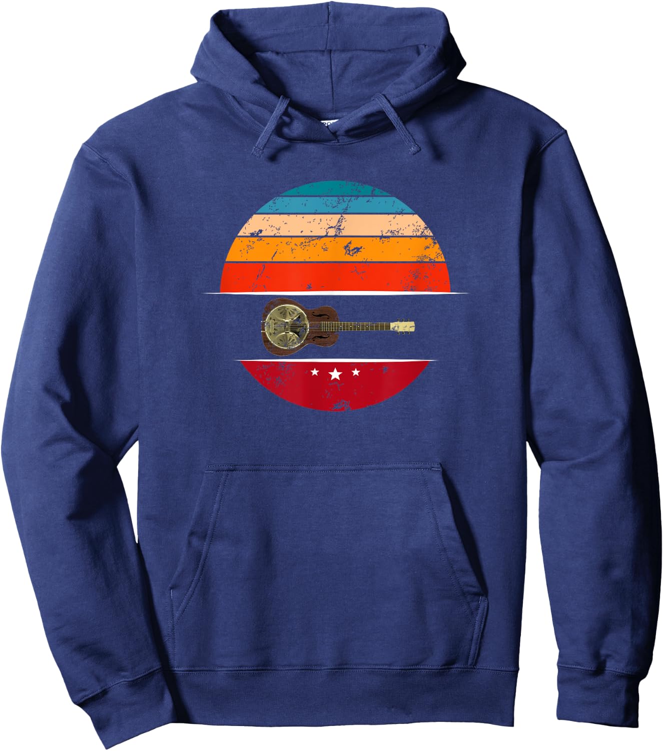 Vintage Dobro - Cool Guitar T Shirt Hoodie - Hoodie | Navy