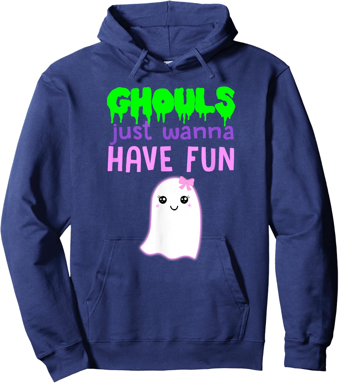 GHOULS JUST WANNA HAVE FUN Funny Halloween Pun Ghost Costume Hoodie - Hoodie | Navy