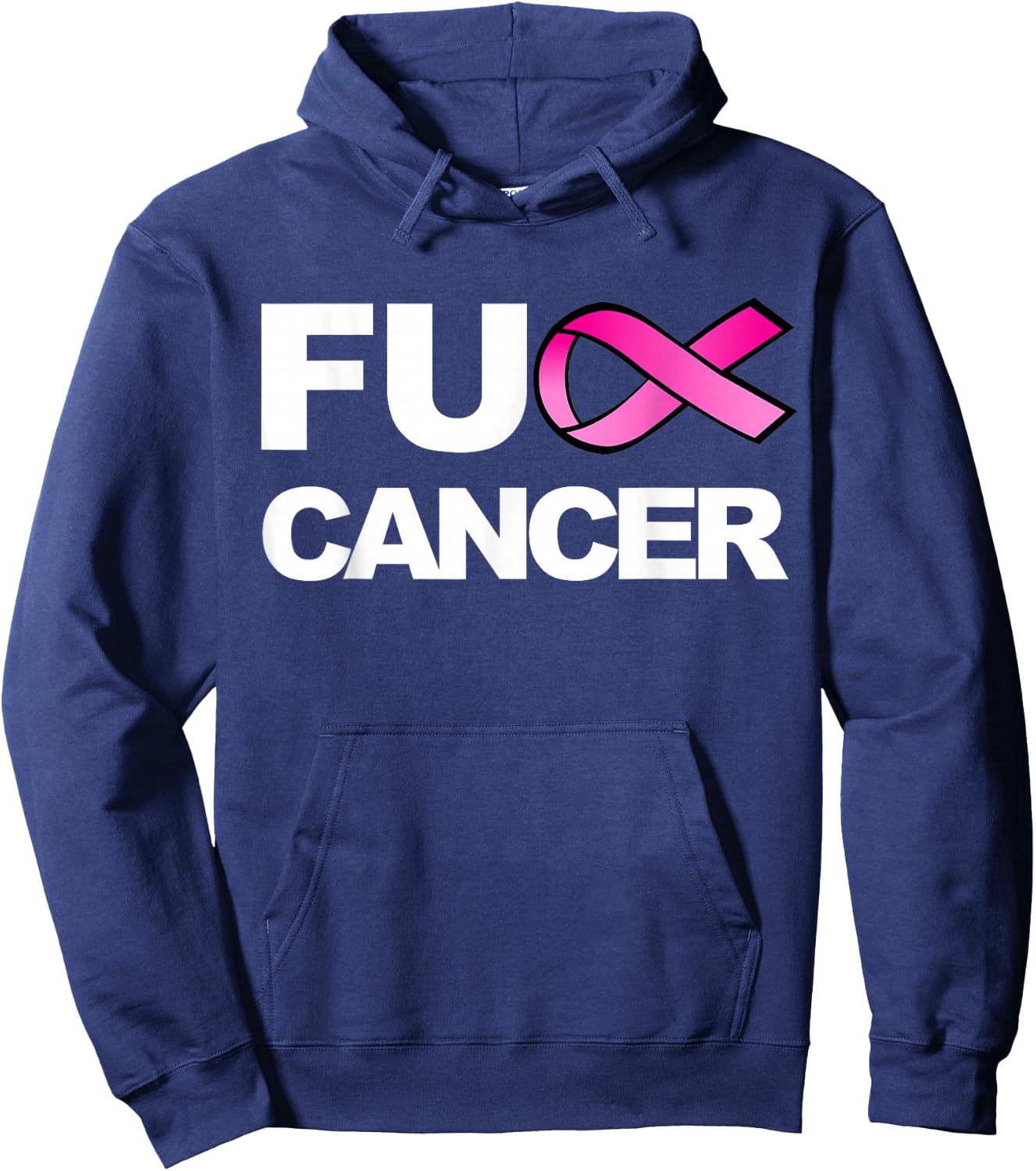 Fuck Cancer for Breast Cancer Awareness Hoodie - Hoodie | Navy