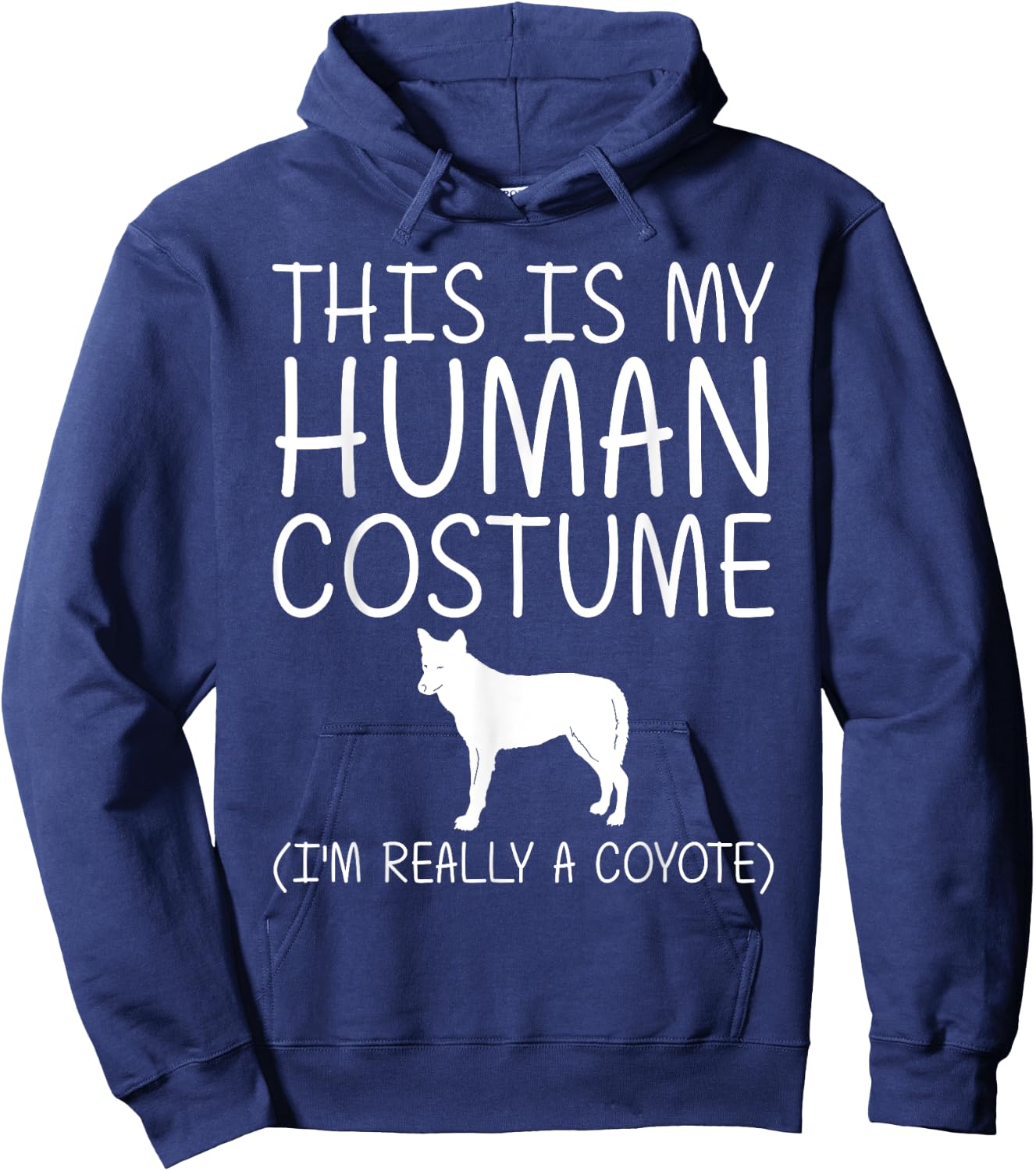 Coyote Easy Halloween Human Costume Wolf Pup Canine DIY Gift Hoodie - Hoodie | Navy