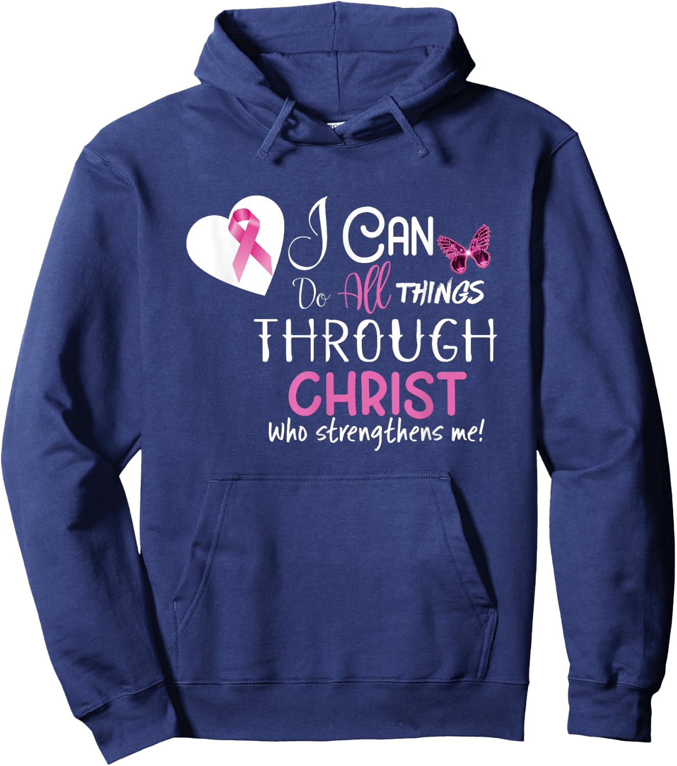 Christian Shirt for Breast Cancer Hoodie - Hoodie | Navy